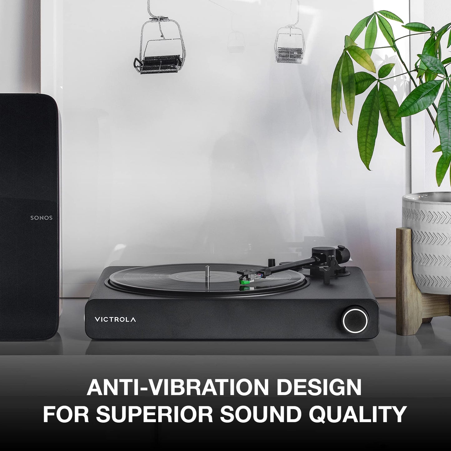 Tocadiscos Victrola Stream Onyx Negro con Bluetooth y Wi-Fi Streaming