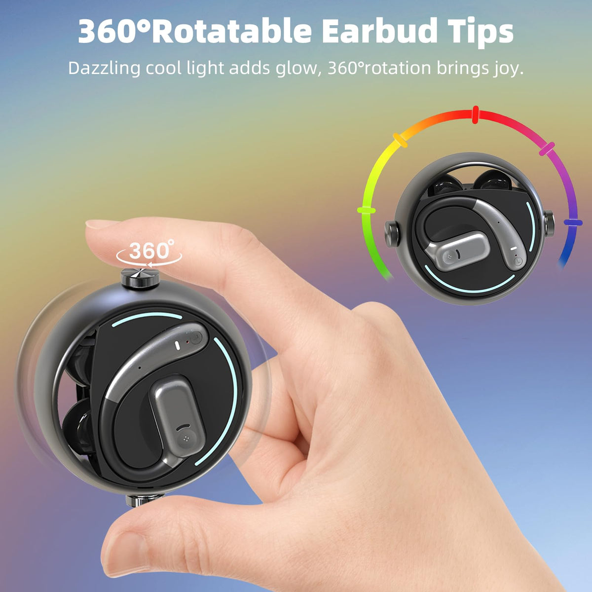 Auriculares Bluetooth 5.4 Inalámbricos xzqioue Negros con Cancelación de Ruido y Control Táctil