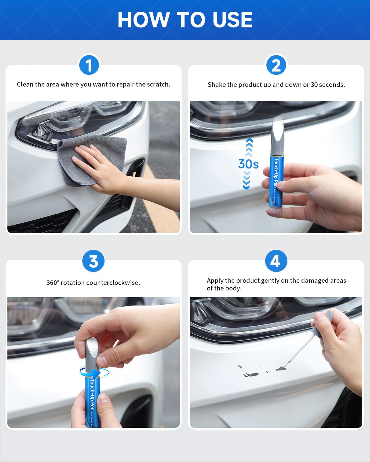 UM - Pintura para retocar metálica negra compatible con Ford Exact Match para reparación de arañazos de coche