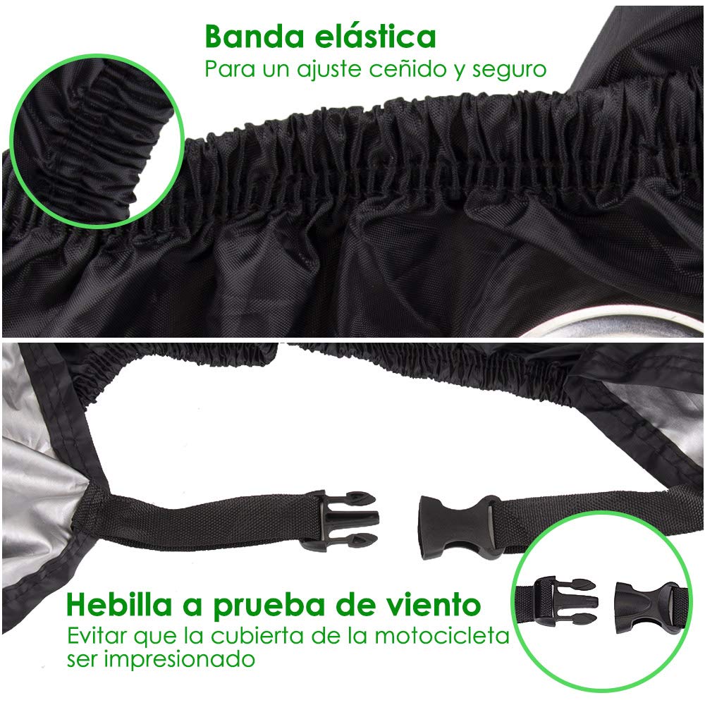 HomeChi Funda para Motocicleta, Cubierta para Motocicletas de Protección Moto Cover Impermeables contra el Polvo de Nieve UV con Bolsa de Almacenamiento de Gran Orificio de Bloqueo para Honda, Yamaha
