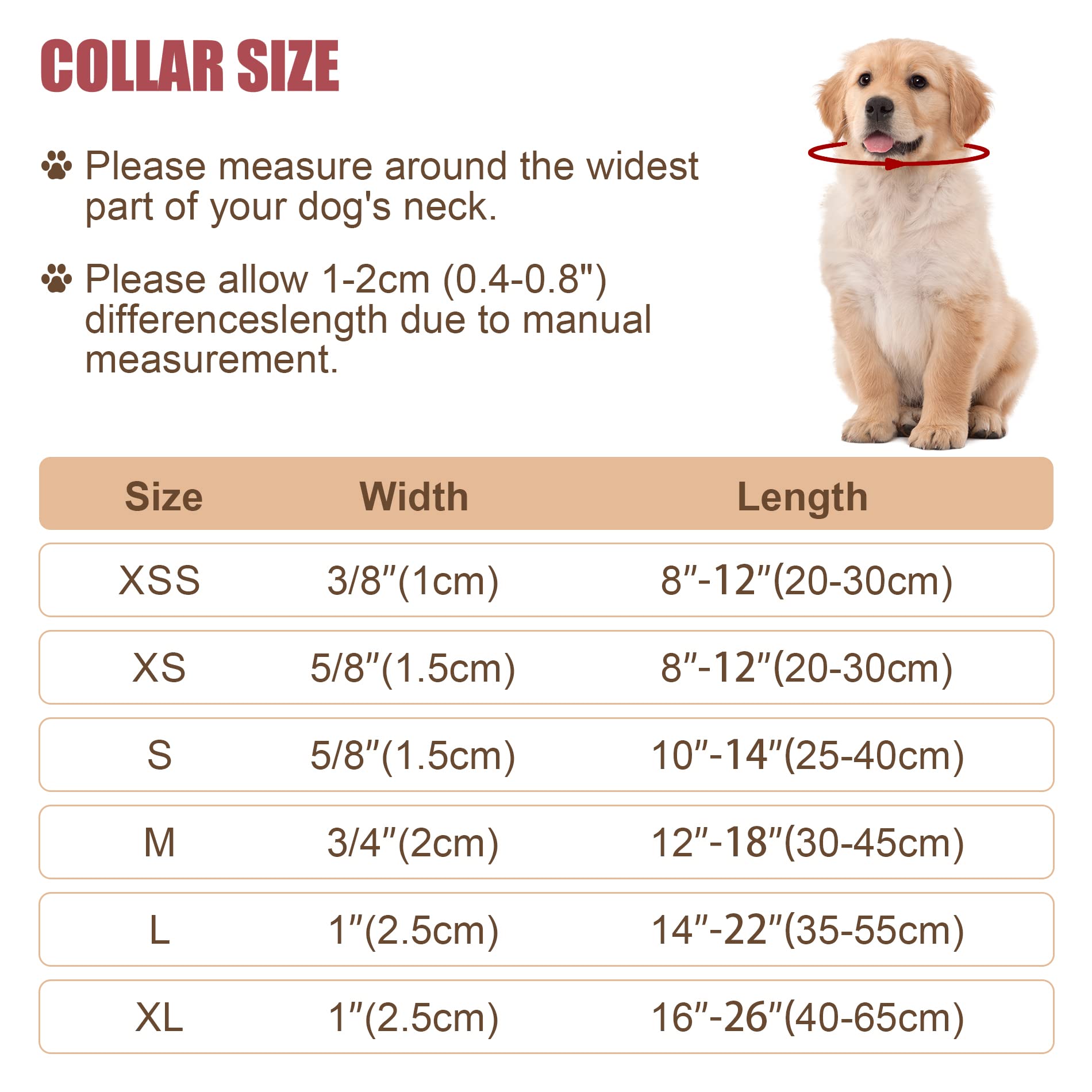 Collar reflectante para perro con hebilla de bloqueo de seguridad, ajustable suave neopreno acolchado transpirable de nailon para perros pequeños, medianos y grandes, rosa S