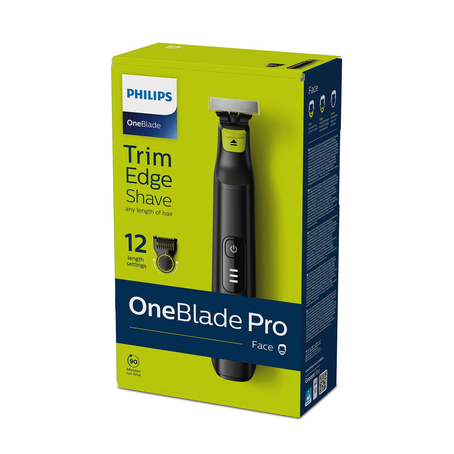 Philips OneBlade Pro Rasuradora y Afeitadora eléctrica para hombre| Recortadora, Perfiladora y Afeitadora para cualquier longitud de vello| en seco y húmedo| con peine ajustable de 12 longitudes | QP6530/15