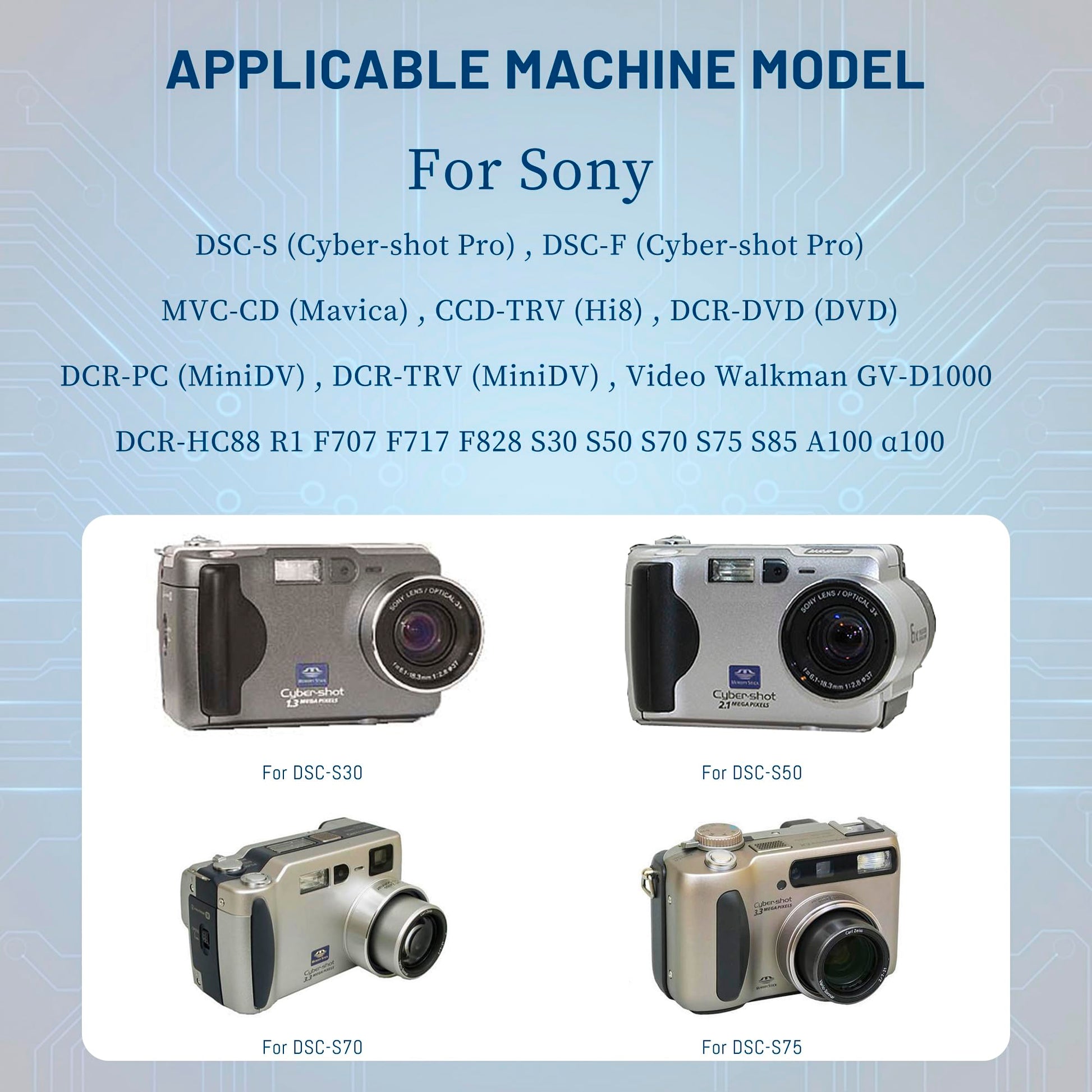 Baterías de Repuesto y Cargador Compatible Sony NP-FM50 NP-FM30 NP-QM50 NP-FM55H Tipo M Paquete de 2