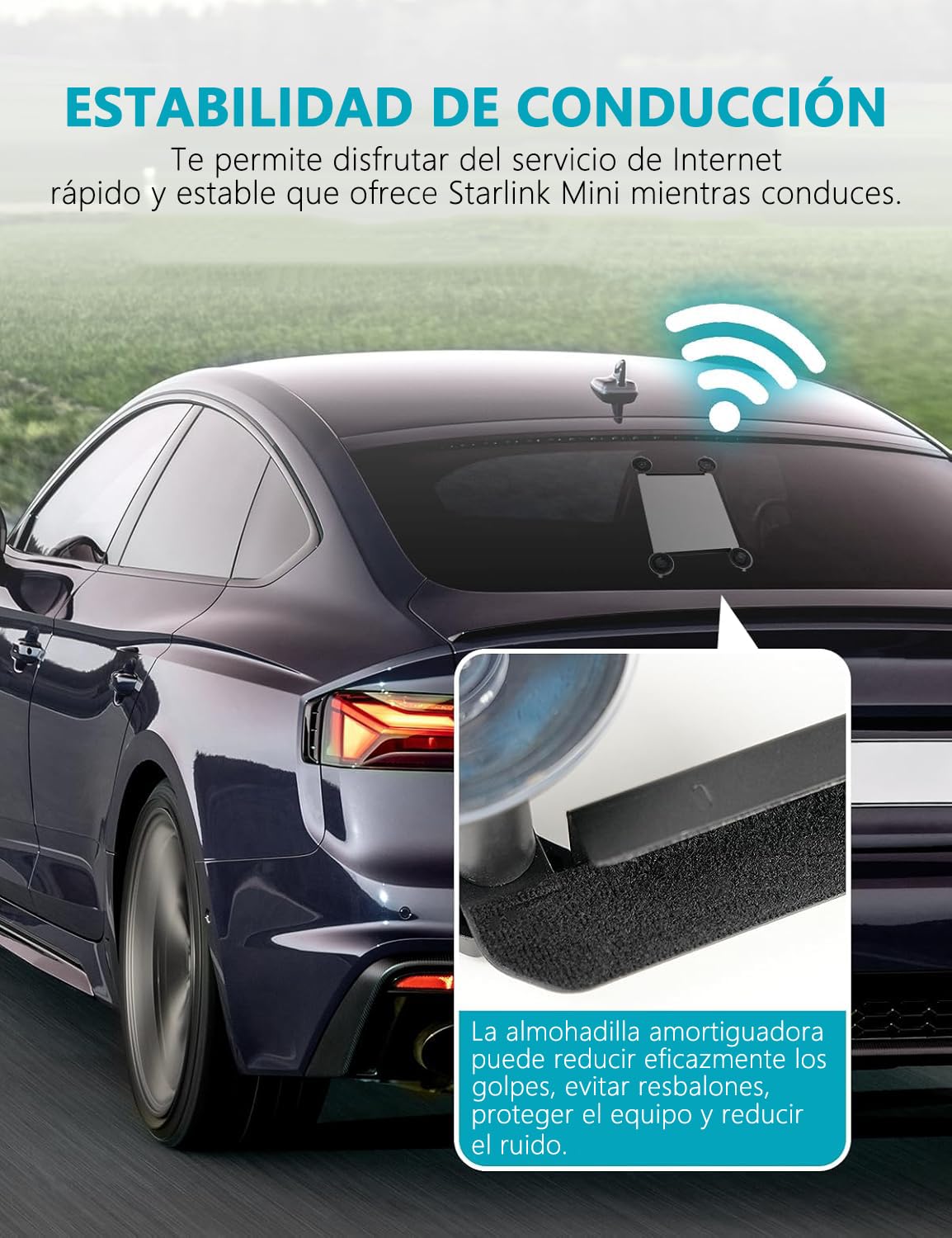 Kit de Mount para Starlink Mini para Coche, Kit de Montaje con Ventosa para Starlink Mini para Ventana y Techo Corredizo de Coche, Base para Starlink Mini, Mini Soporte para Starlink Mini, Accesorios