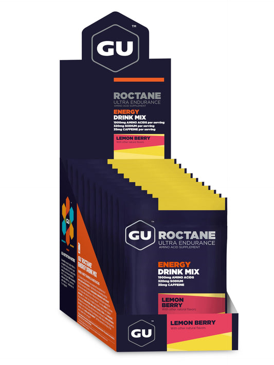 GU Energy Roctane Ultra Endurance, Mezcla de Bebidas Energéticas, Limón - Baya, Paquete de 10 Piezas