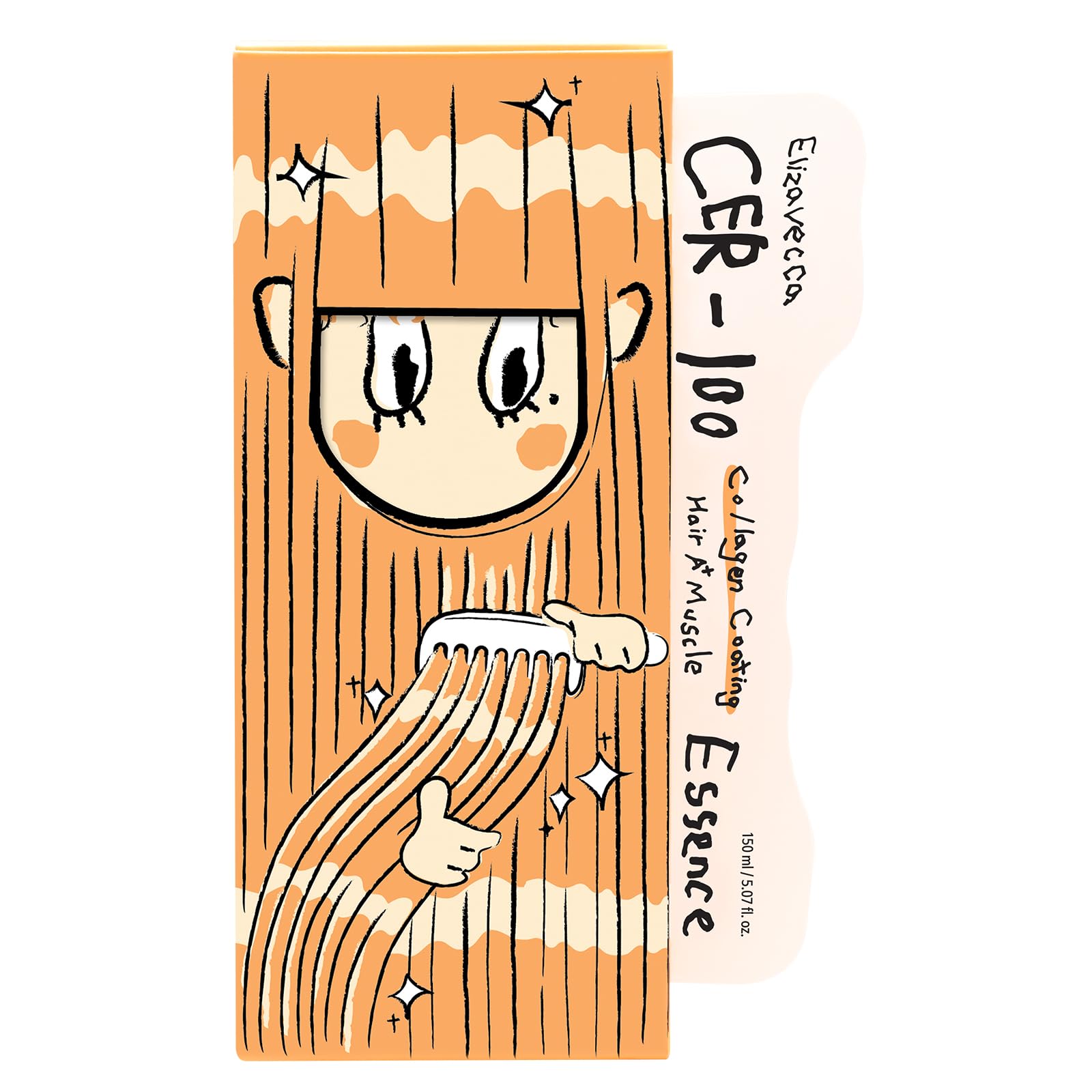 Elizavecca CER-100 Recubrimiento de colágeno Esencia muscular del cabello, 150 ml/5.07 onzas líquidas - Aceite de tratamiento sin enjuague para cabello seco y natural | K-Beauty