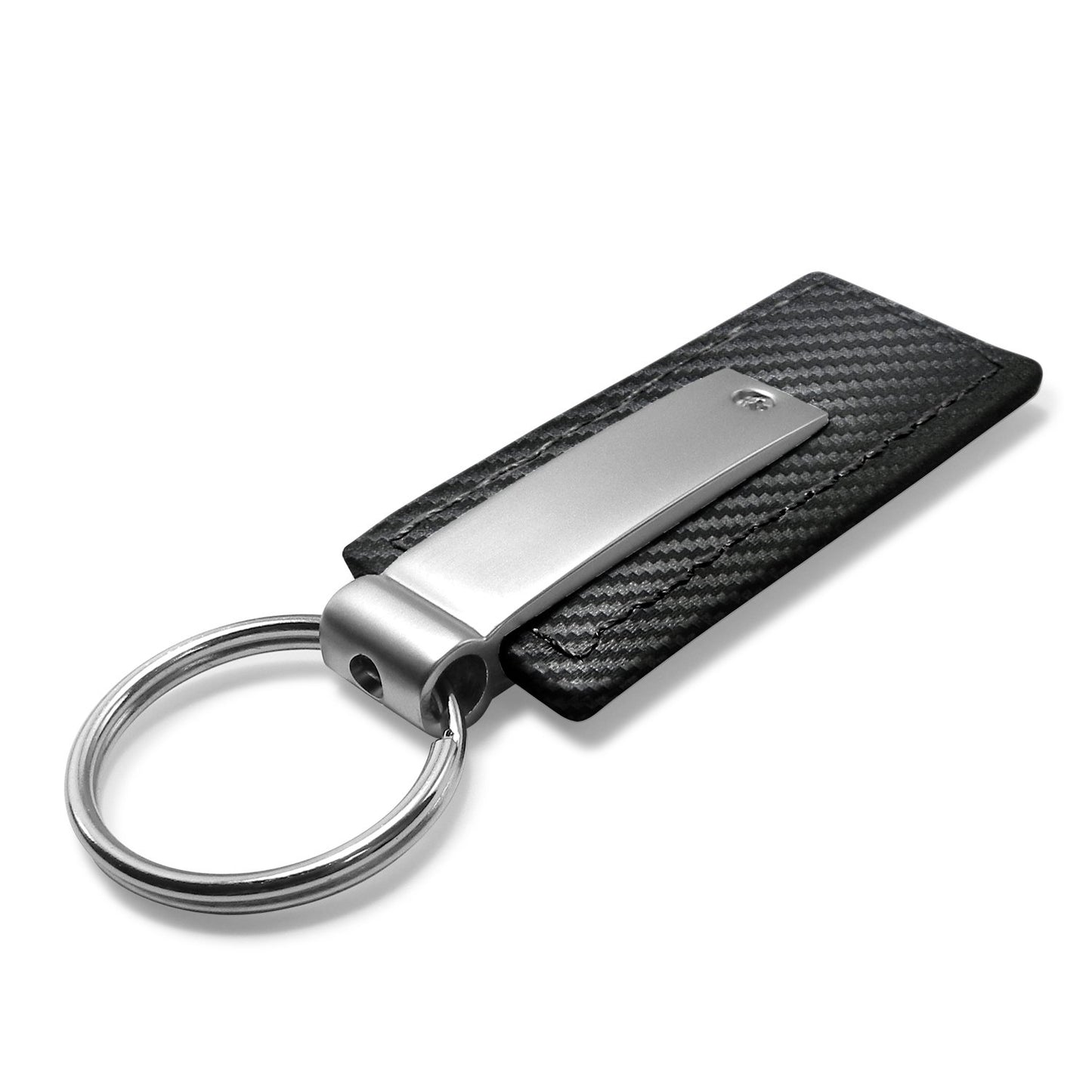 Au-TOMOTIVE Gold - Llavero rectangular de piel de fibra de carbono para Ford Mustang (negro), Negro -, Estándar, Moderno