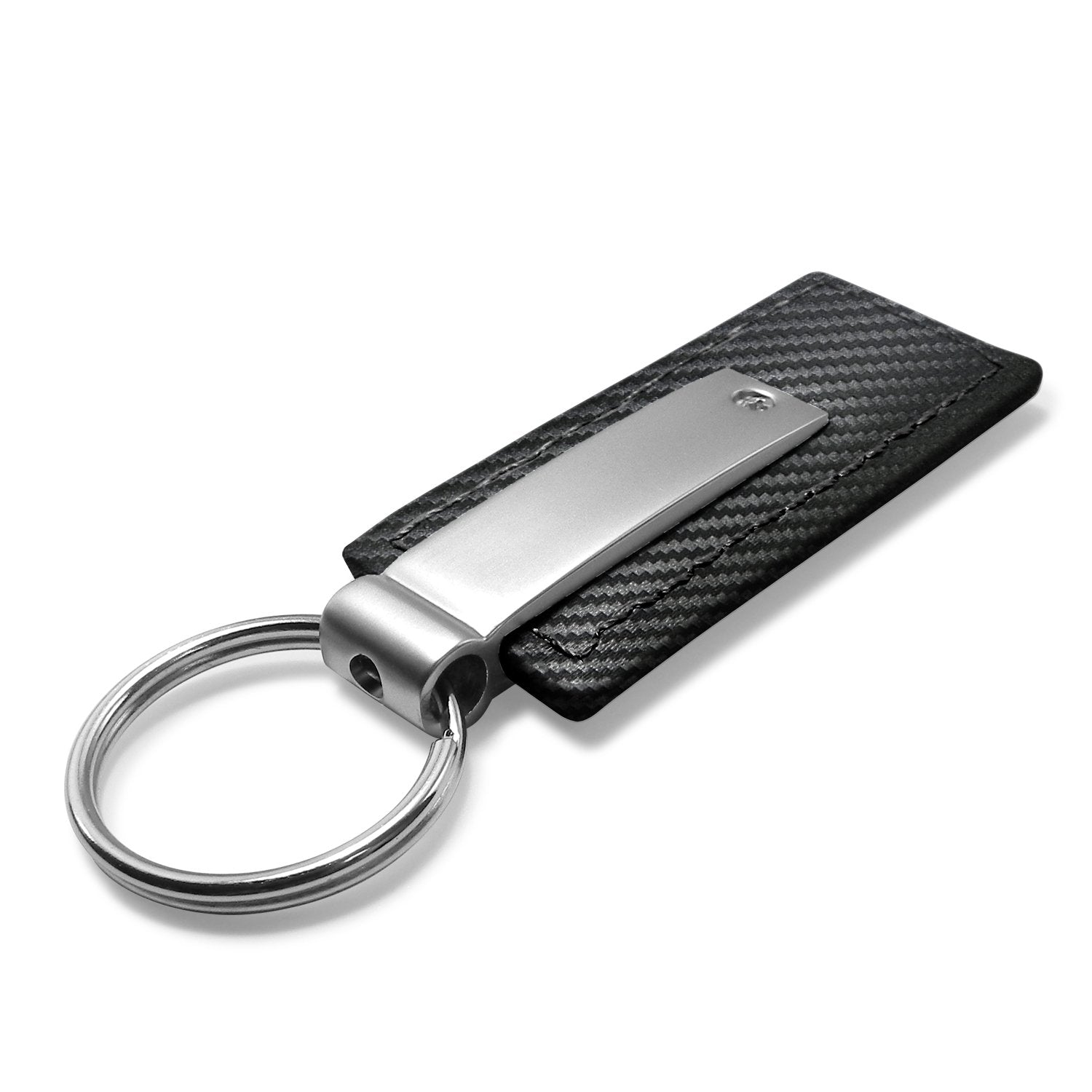 Au-TOMOTIVE Gold - Llavero rectangular de piel de fibra de carbono para Ford Mustang (negro), Negro -, Estándar, Moderno