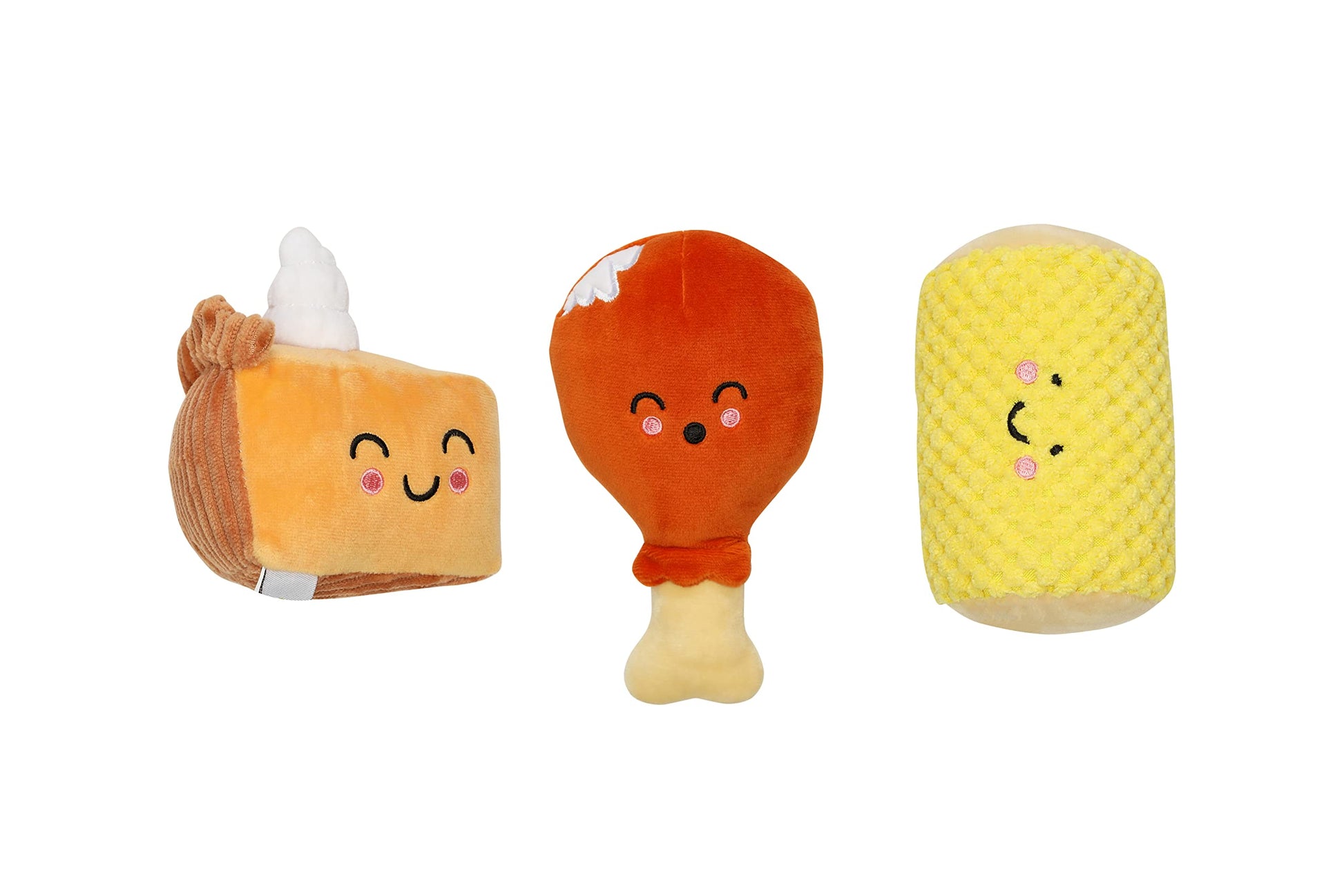 Juguetes para Perros con Cena de Acción de Gracias, Juego de 3, Juguetes de Peluche para Perros, Juguetes para Mascotas navideñas, Accesorios imprescindibles para propietarios de Mascotas