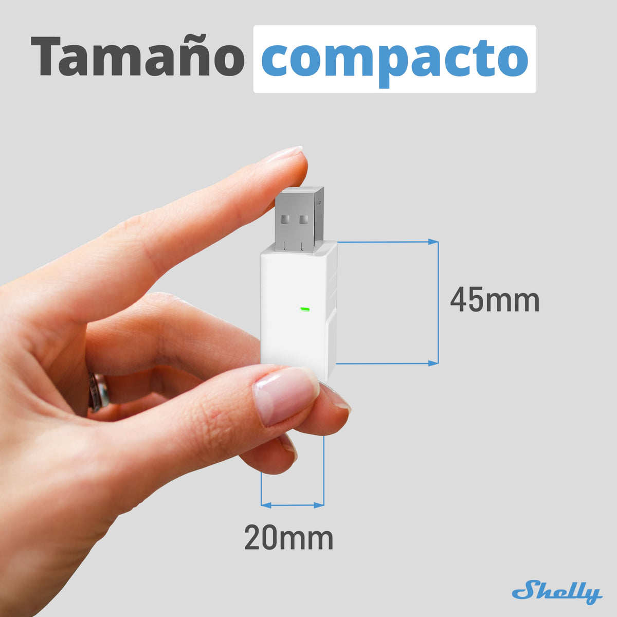 Pasarela WiFi Bluetooth Shelly BLU Gateway USB-A Compatible con Alexa y Google Home Domótica Extensor de Alcance WiFi Sin Cables