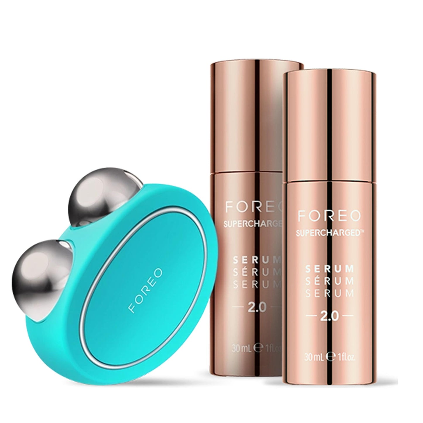 Foreo | Pack Forever Firm BEAR - Dispositivo facial de microcorriente BEAR + 2x sérum conductor 30 ml - Masajeador facial antiedad - Lifting instantáneo - Set para el cuidado de la piel - Mint