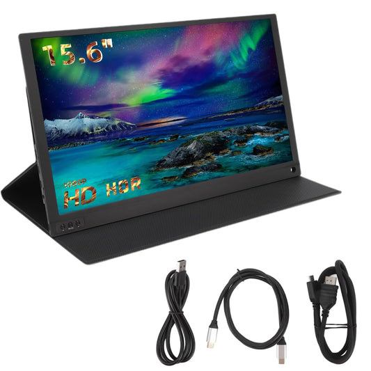 EBTOOLS Monitor Portátil, 15,6 Pulgadas 1080P USB Type-C HDMI Pantalla para Laptop, HDR Plug & Play, Built-in Dual Speakers, Game Mini Portable Monitor para /5, Switch,