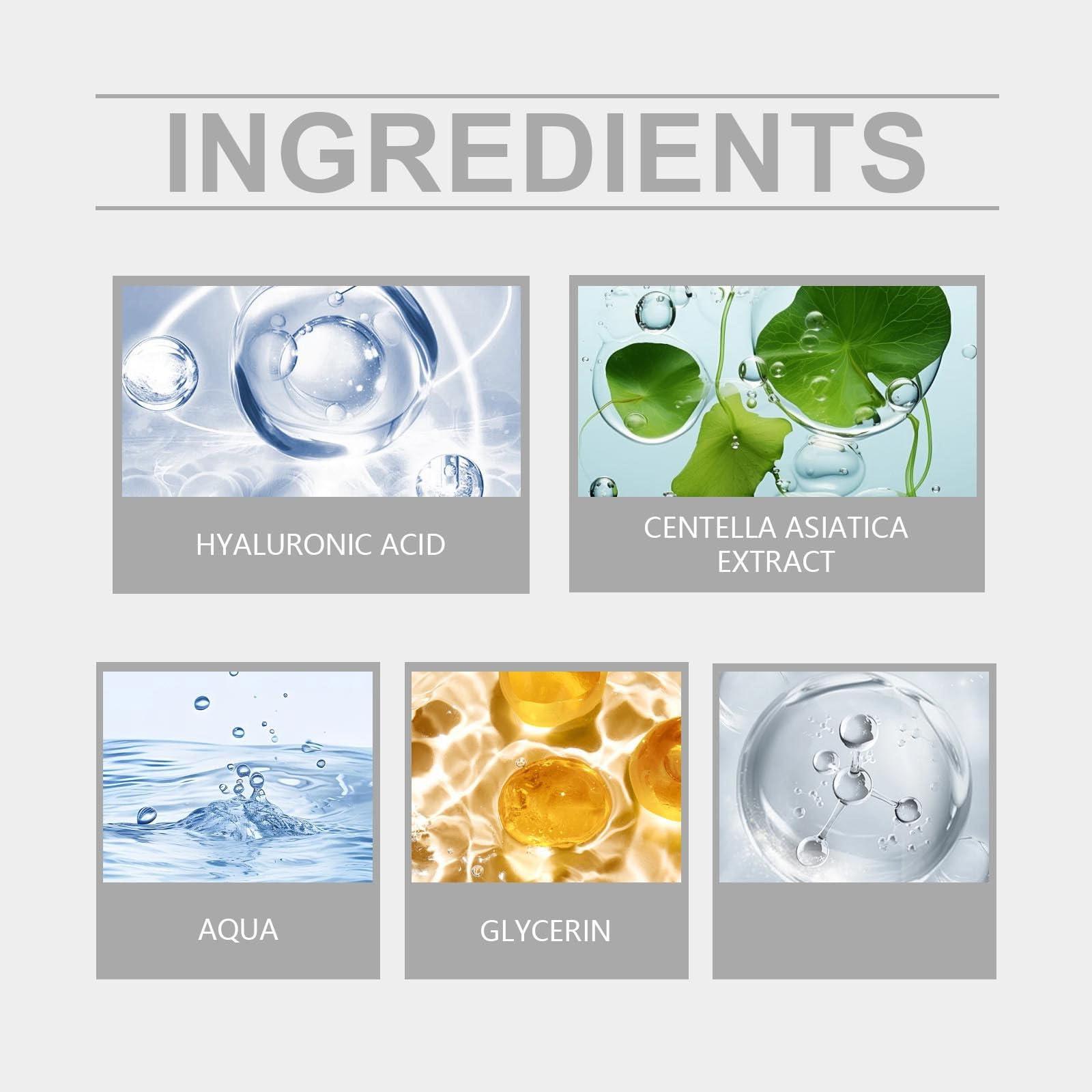 Centella asiatica essence, 50ml Centella Serum Facial Korean Essence, Esencia Facial con Centella Complex, Hyaluronic Acid, Daily Face Essence for All Skin Type (B)