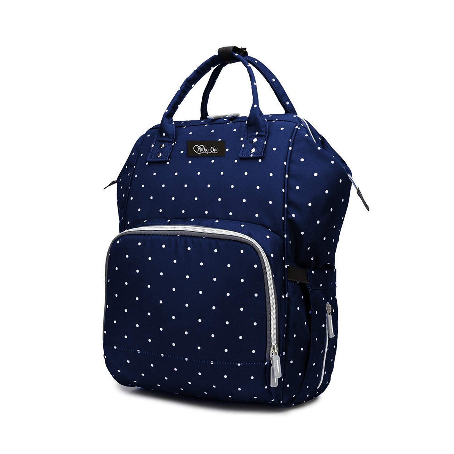 Milky Chic Mommy - Bolsa de pañales impermeable con puerto de carga USB para carriola, Azul (Blue Dogs)