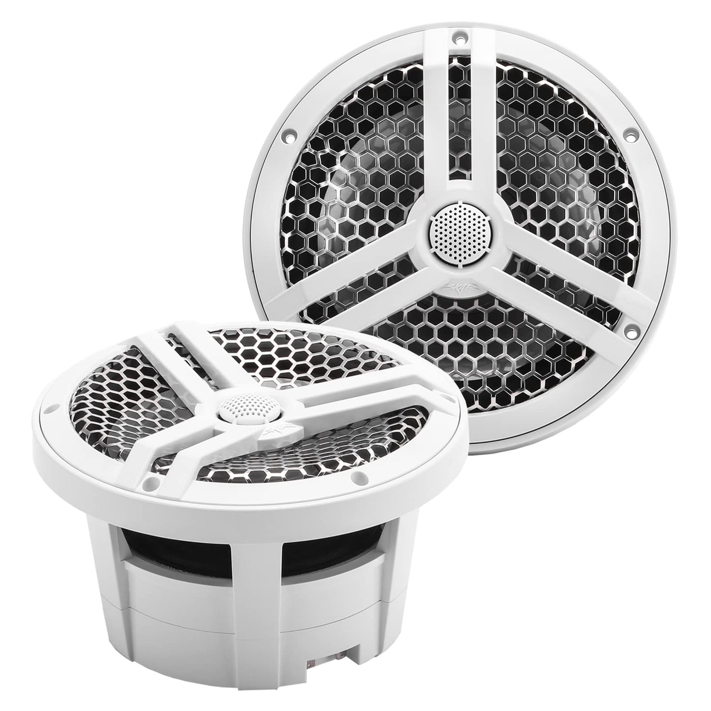 Skar Audio SK8M - Altavoces coaxiales de Rango Completo de 20,3 cm, 20,3 cm, Color Blanco