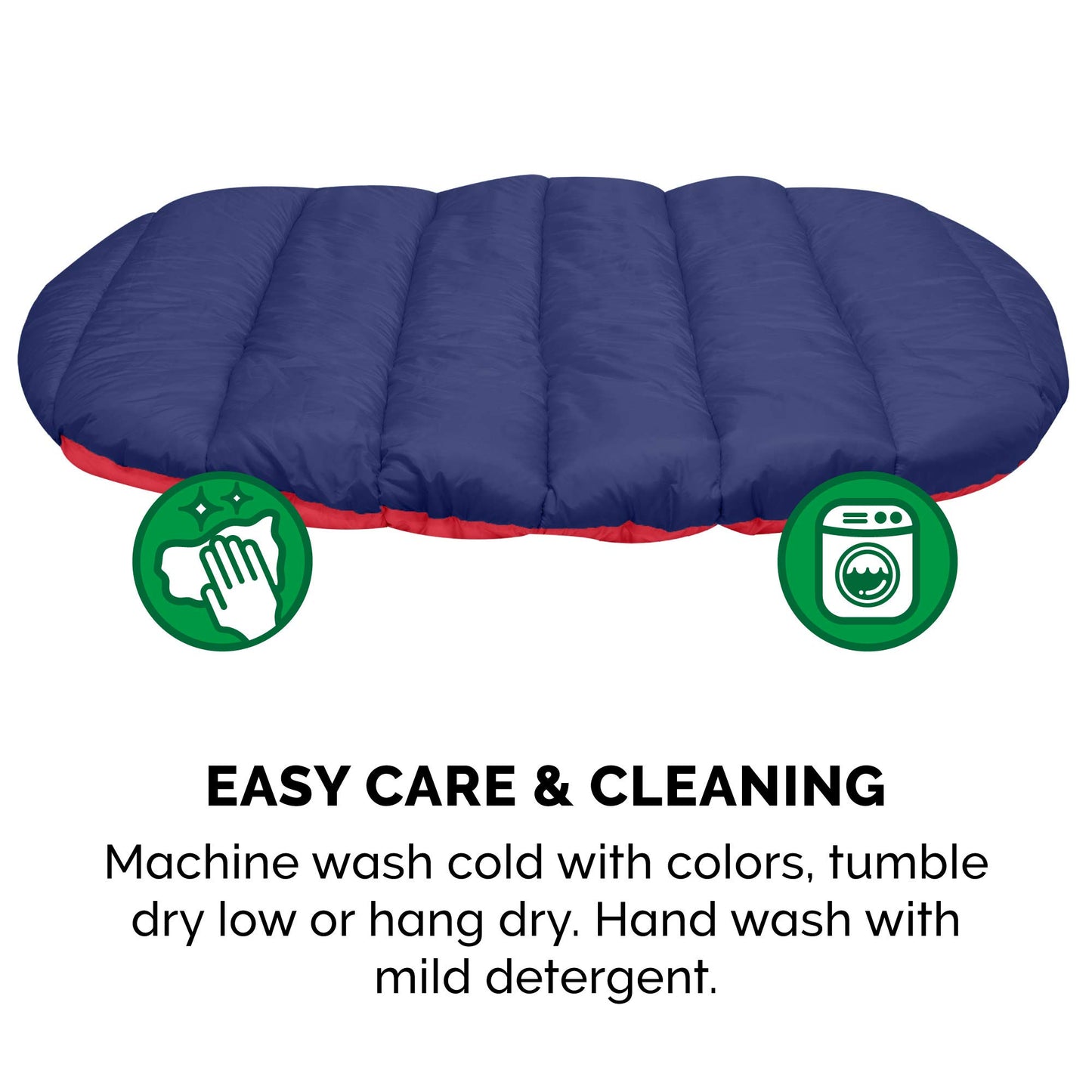 Cama para Perro Furhaven Flame Red True Blue con Almohada de Viaje
