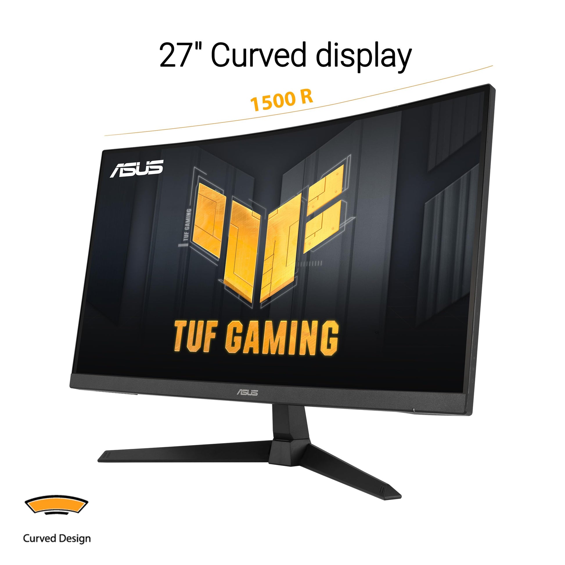 ASUS TUF Gaming 27" 1440P - Monitor para Juegos HDR Curvado (VG27WQ3B) - QHD (2560 x 1440), 180Hz, 0.5ms, Extreme Low Motion Blur, FreeSync, 90% DCI-P3, DisplayWidget, garantía de 3 años
