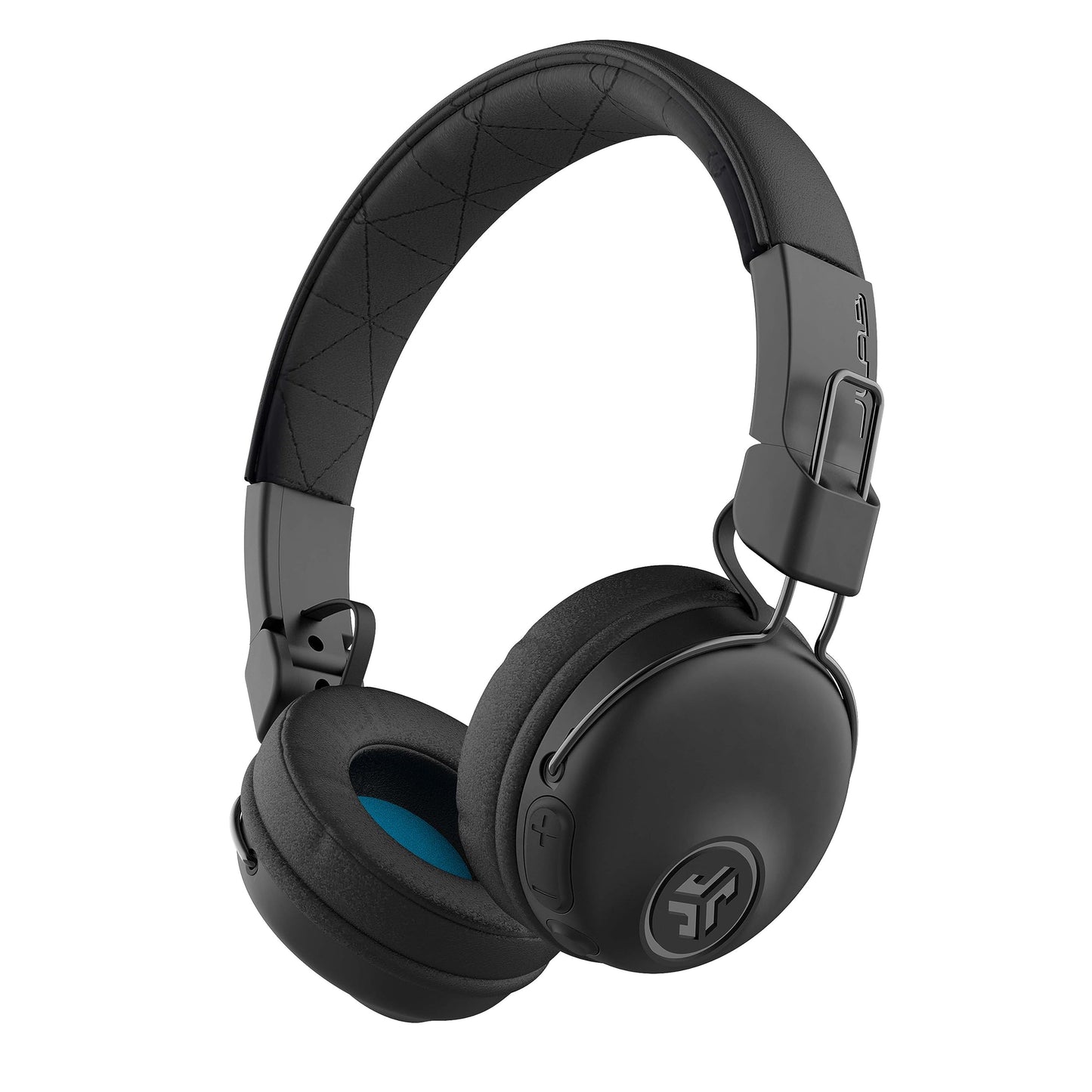 JLab Studio Auriculares Inalámbricos, Más de 30 Horas de Reproducción Bluetooth 5, Sonido EQ3, Cojines de Espuma de Nube y Cuero Sintético Ultra Afelpado, Controles de Pista y Volumen, Negros