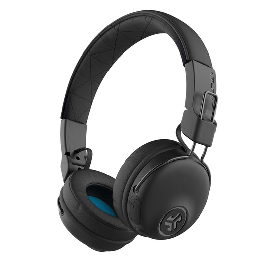 JLab Studio Auriculares Inalámbricos, Más de 30 Horas de Reproducción Bluetooth 5, Sonido EQ3, Cojines de Espuma de Nube y Cuero Sintético Ultra Afelpado, Controles de Pista y Volumen, Negros