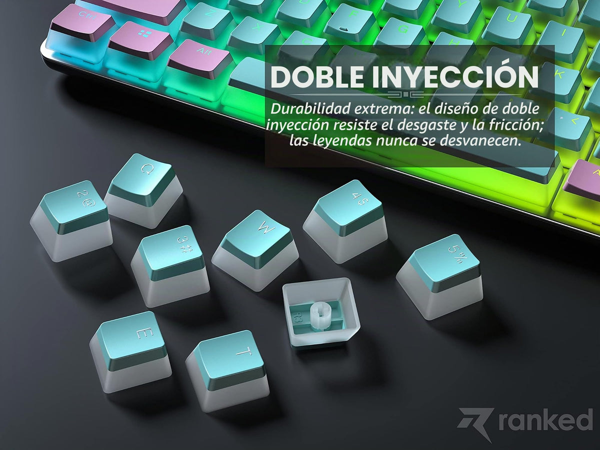 Teclas Pudding PBT Ranked Miami Translúcidas ANSI e ISO para Teclado Mecánico RGB