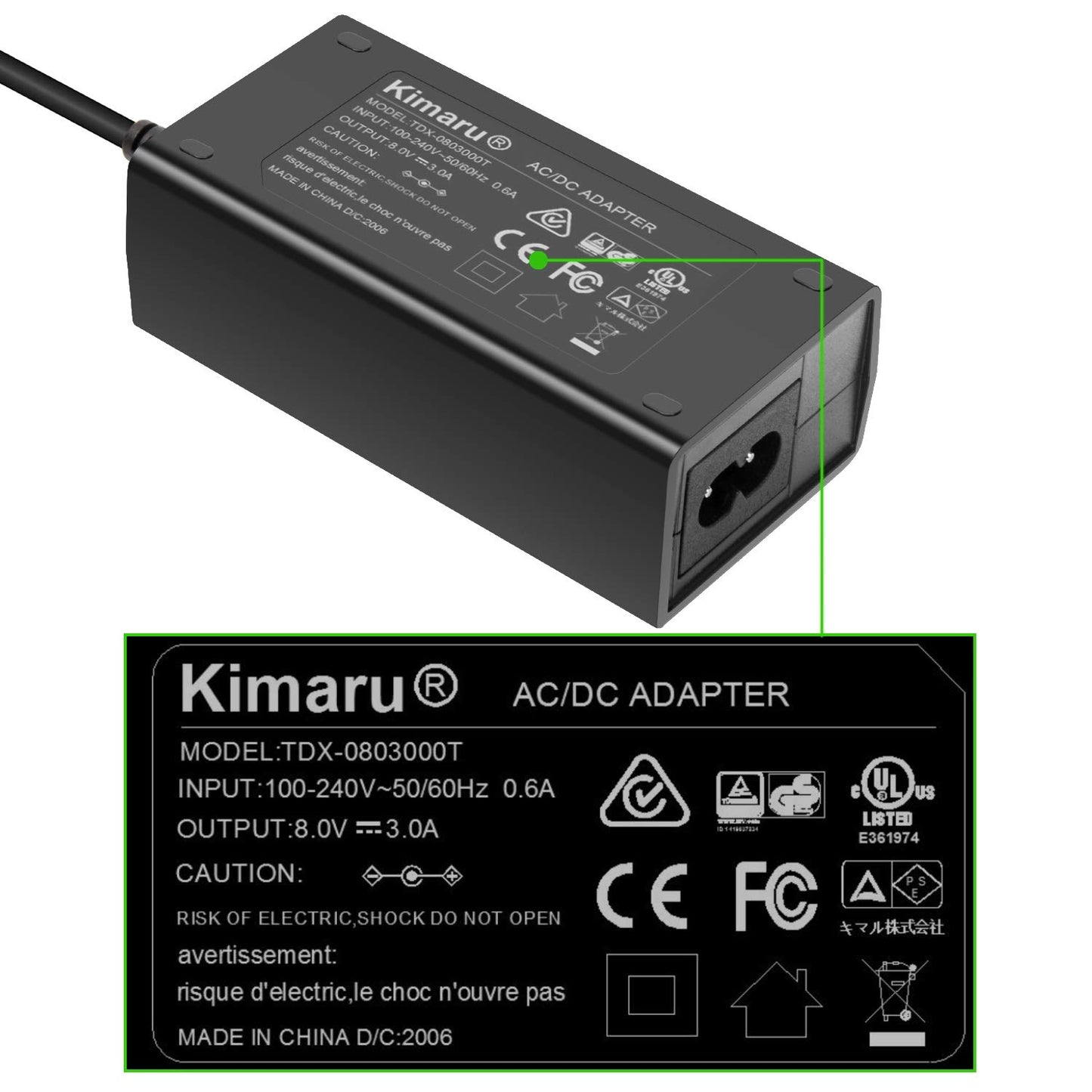 Kimaru NPFZ100 Adaptador de CA NP-FZ100 Batería simulada Juego de acopladores de CC para Sony Alpha A6600 FX3 a7C A1 A7III A7IV A7RIII A7RIV A7SIII A9 A9II A9R A9S