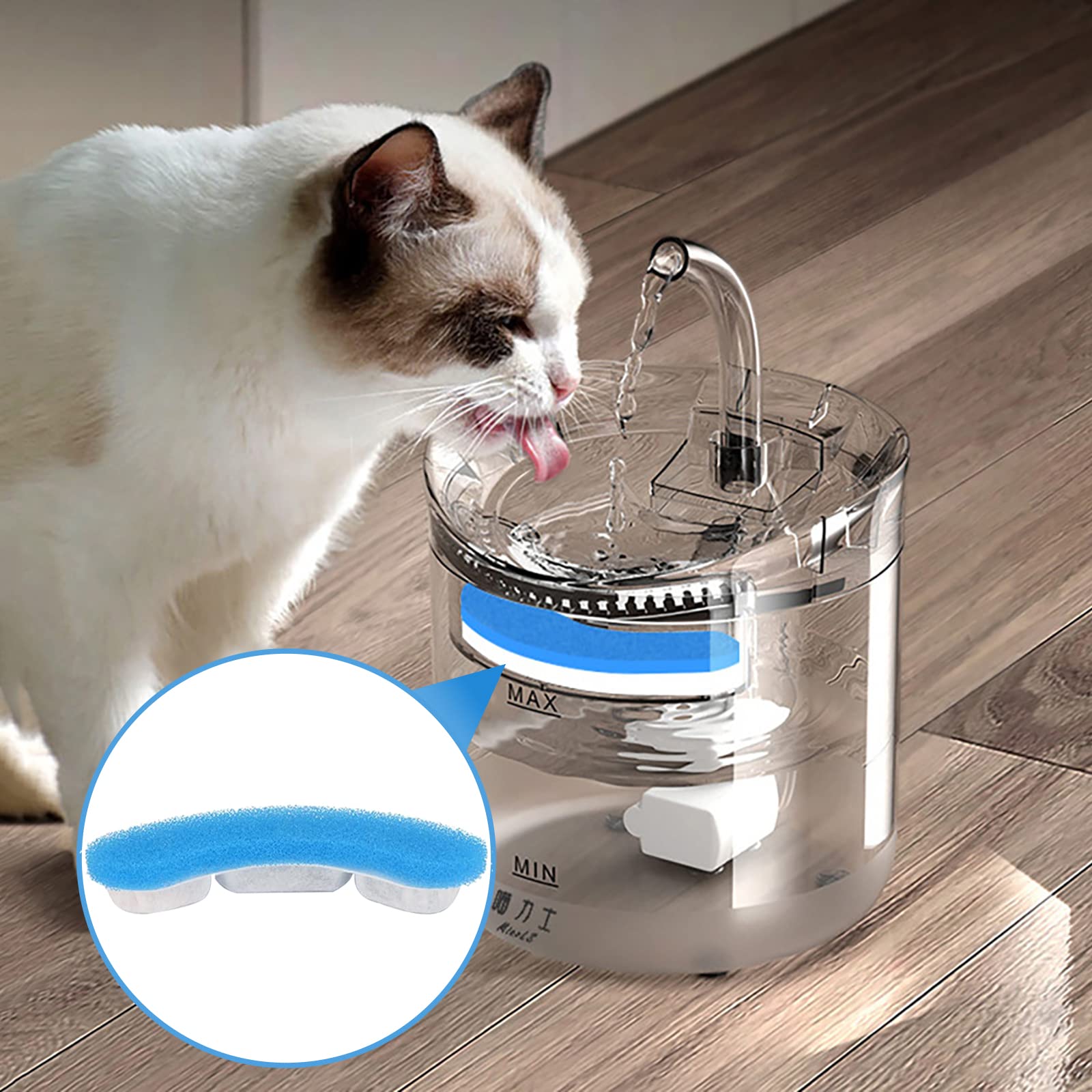 Dukars Filtros de fuente de agua para gatos, 16 piezas, 1.5 L
