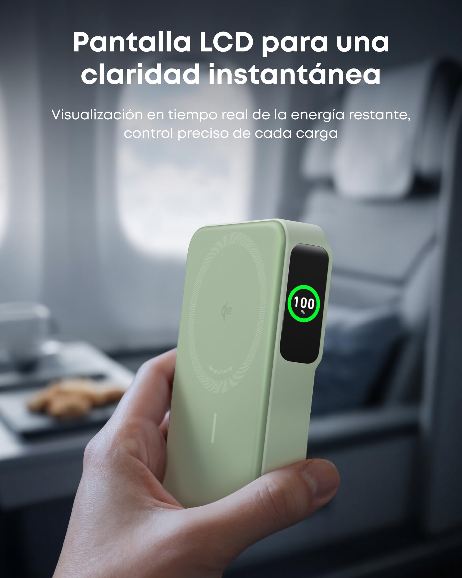 Powerbank Anker MagGo Certificado Qi2 Ultra Rápida 15W MagSafe 10000mAh Pantalla Inteligente Soporte Plegable para iPhone 15/14/13/12