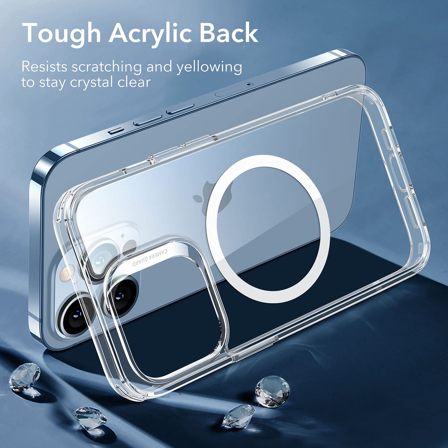 ESR Funda Híbrida con HaloLock, Compatible con iPhone 13 Pro MAX, Carga Inalámbrica Magnética, Protección Reforzada contra Caídas, Respaldo Resistente a Arañazos, Serie Classic, Transparente