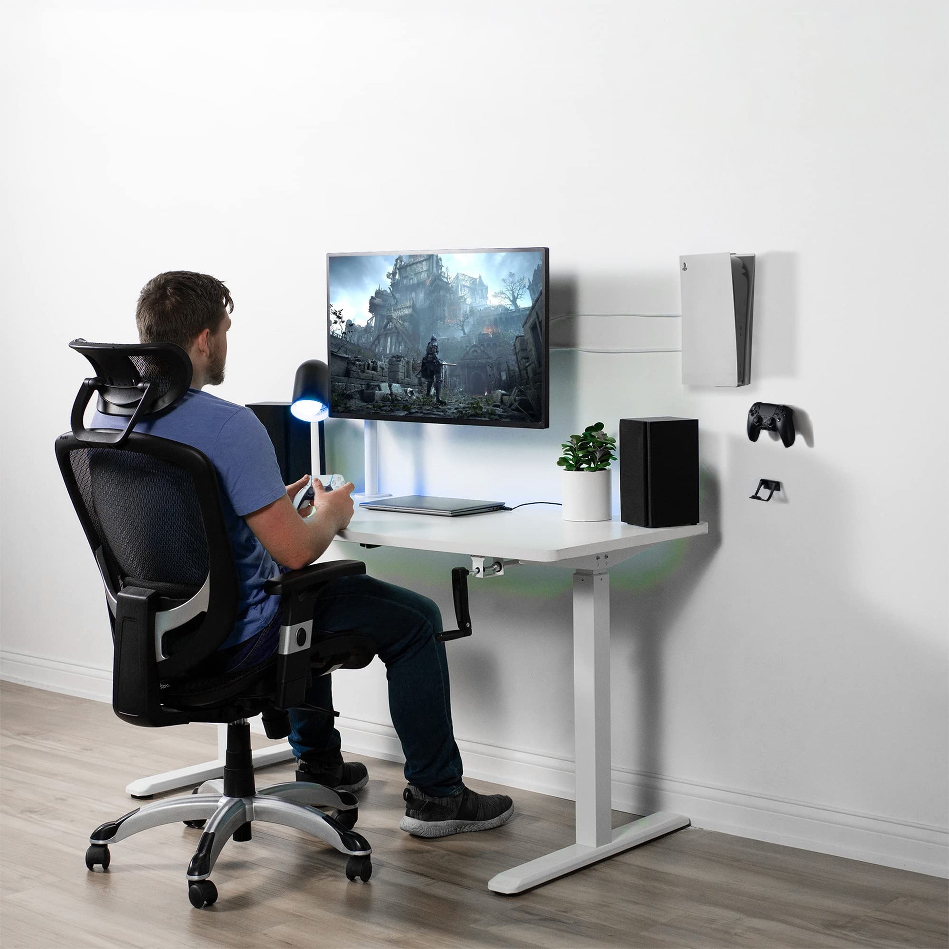 Soporte de Pared de Acero Vivo Negro diseño Abierto para Consola de Juegos PS5