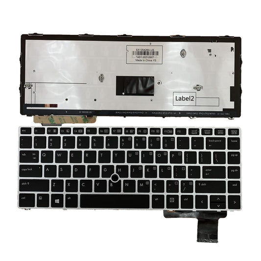 Repuesto de Teclado con Retroiluminación Tiugochr Negro para HP EliteBook Folio 9470M 9480M