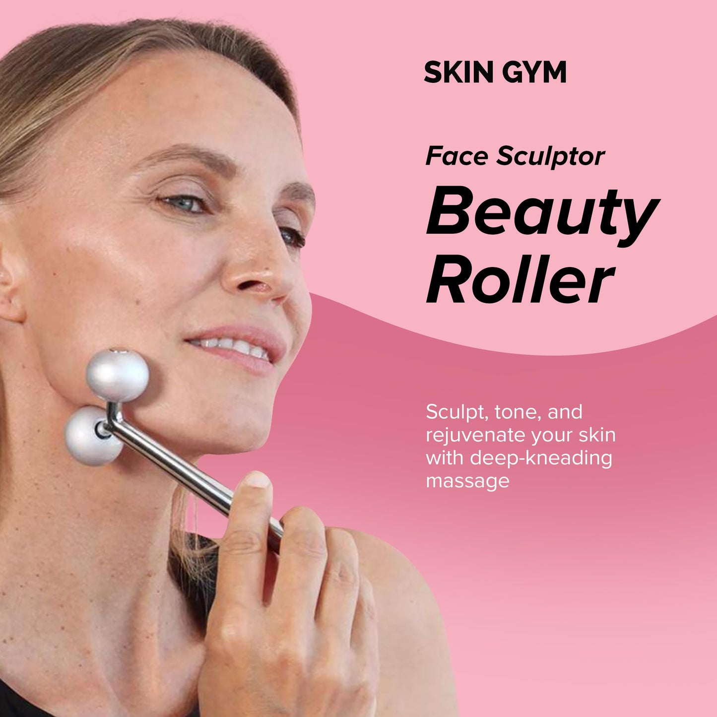 Skin Gym Face Sculptor Beauty Roller, Plata, 1 qt.