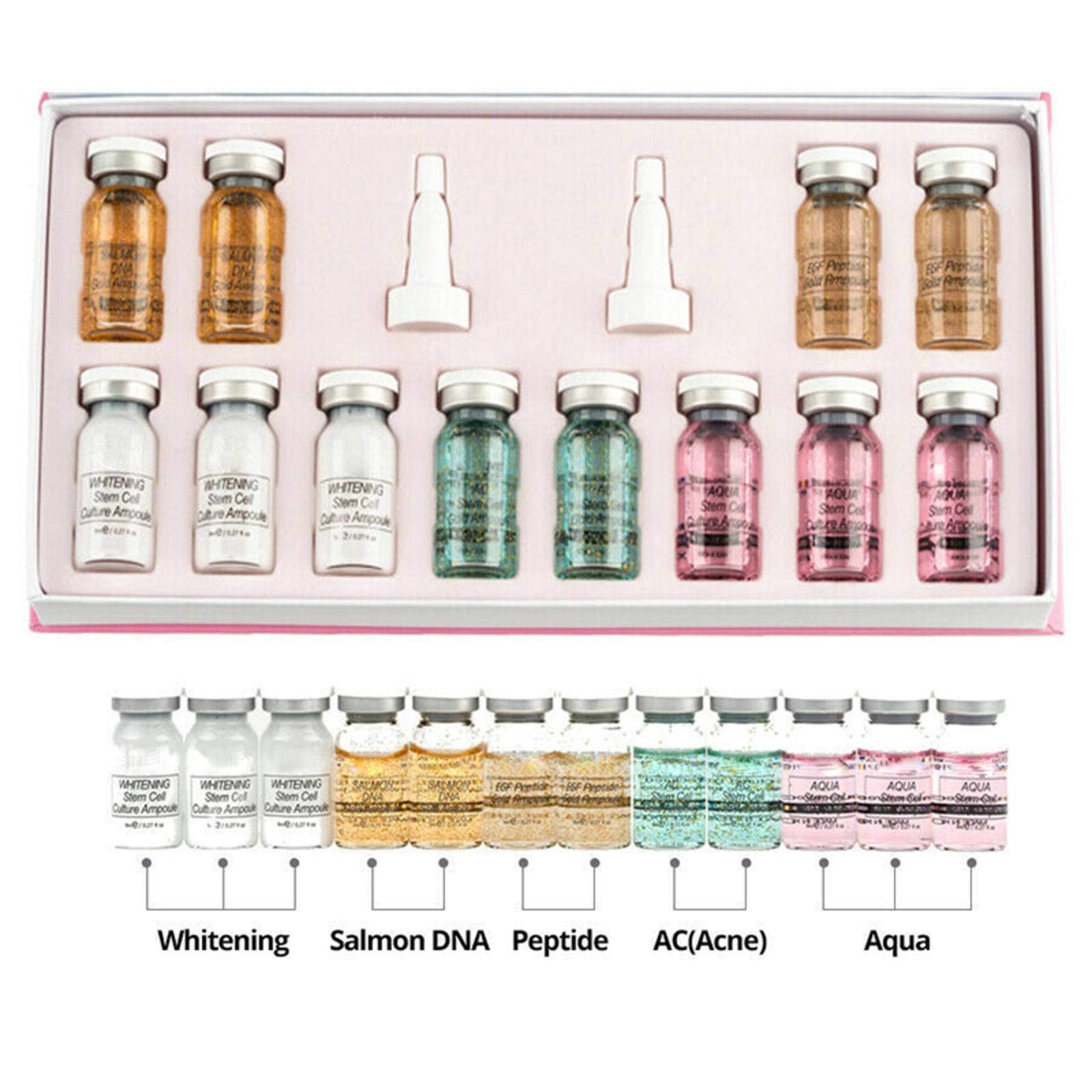 N-brand 12 Piezas/Juego de 8 ml Que Forma BB Cream Glow Ampoule Serum Starter Set El Tono Mixto Puede iluminar el Tono de la Piel y la Base Transparente.