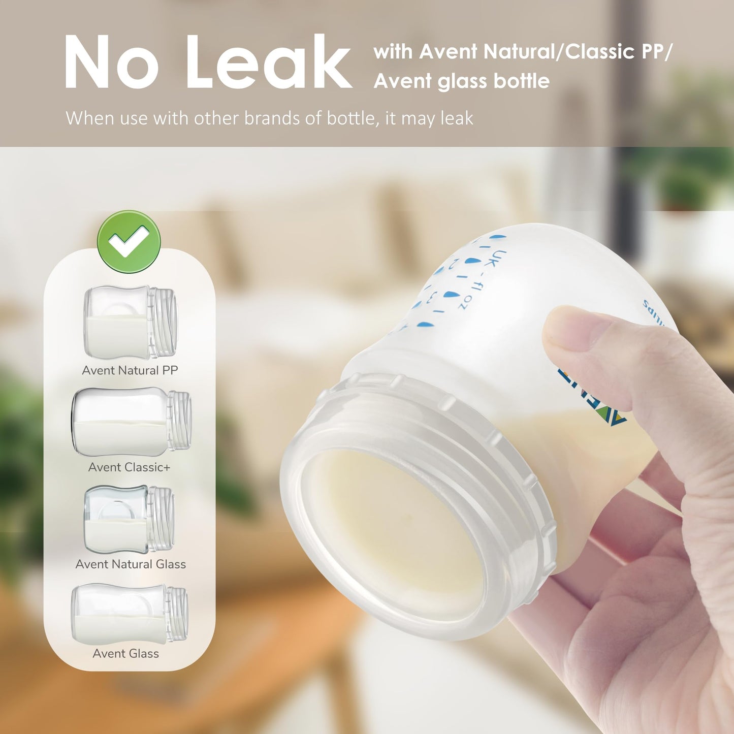 Maymom - Tapones de botella de viaje, tapas de repuesto compatibles con botellas naturales y anticólicos de Philips Avent (PP y vidrio) (transparente)