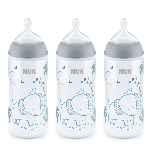 Biberón Anticólicos NUK Elefante Smooth Flow 10 Onzas Paquete de 3