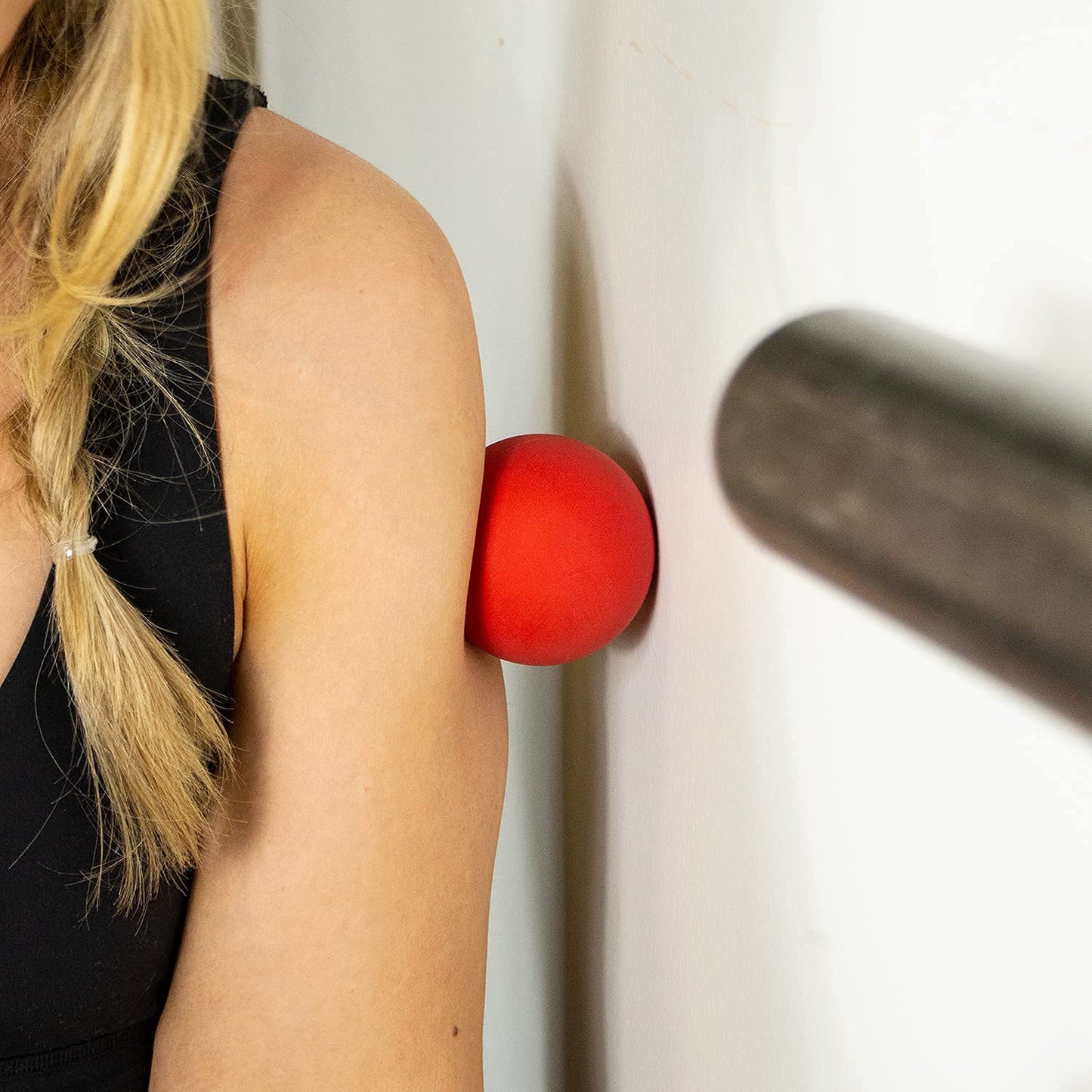 Pelota de Masaje Fitness Acero Roja para Liberación Muscular Profunda
