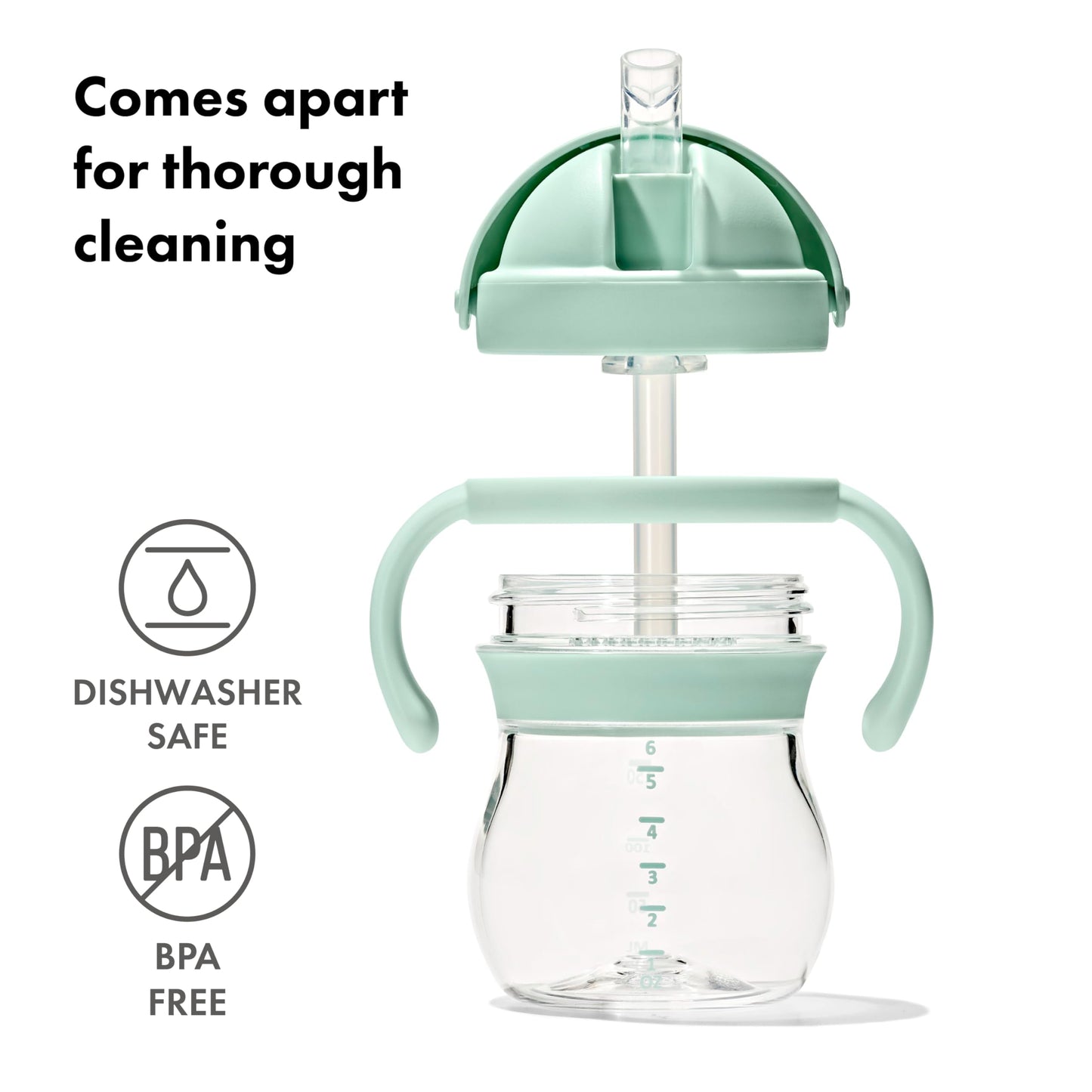 Taza de Paja OXO Tot Ópalo con Asas Extraíbles 6 Onzas