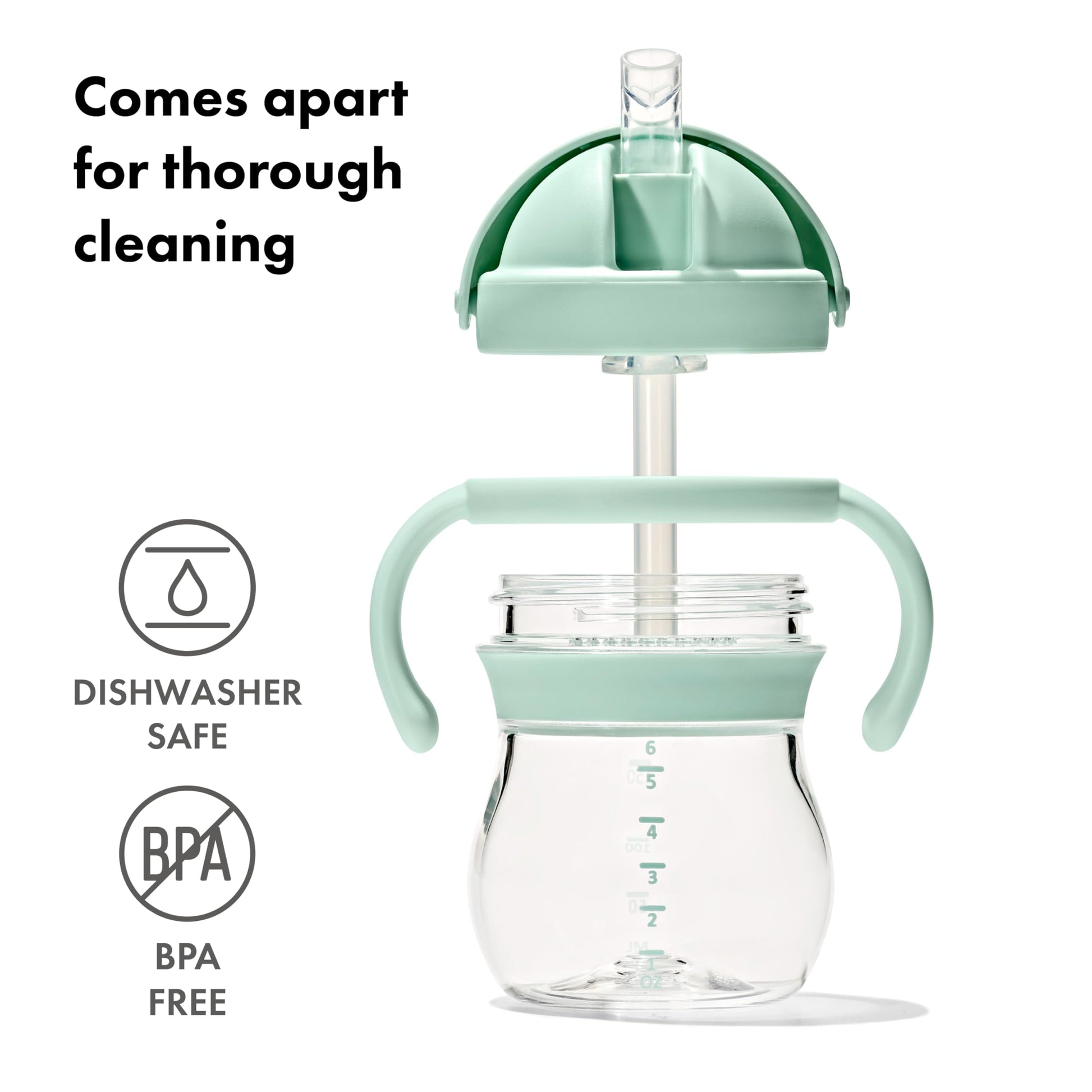 Taza de Paja OXO Tot Ópalo con Asas Extraíbles 6 Onzas