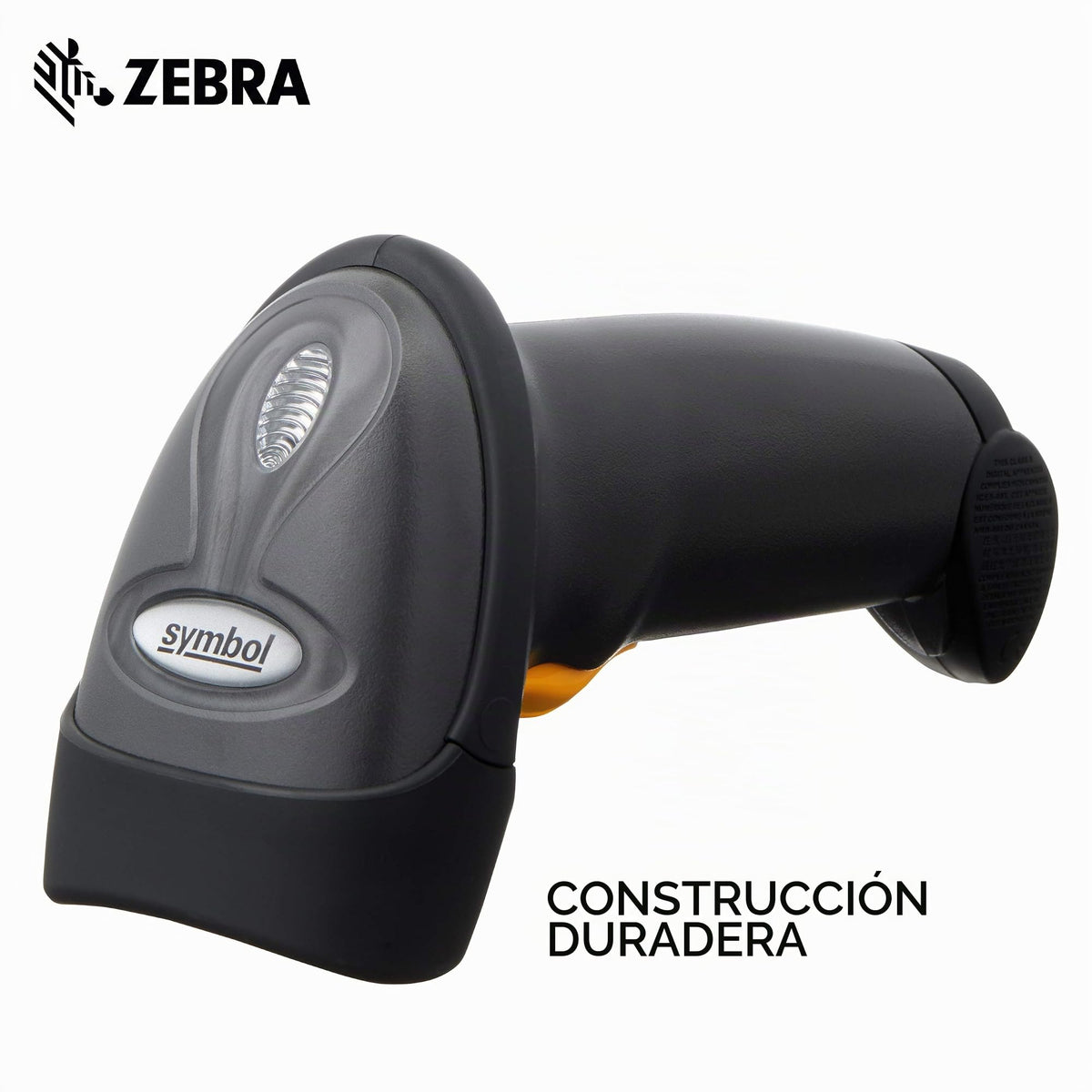 Escáner Láser de Mano Zebra Negro Crepúsculo con Cable y Soporte de Cuello de Cisne