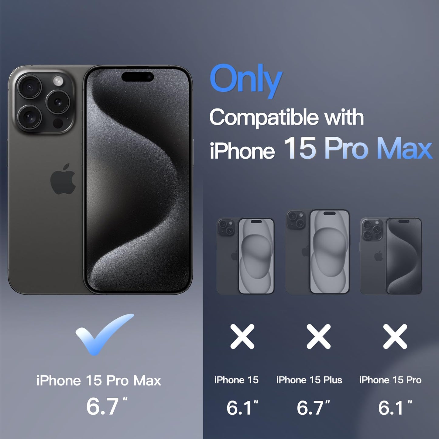 JETech Funda Magnética para iPhone 15 Pro MAX 6.7 Pulgadas Compatible con MagSafe, Carcasa Translúcida Mate Trasera Fina Antigolpes (Negro)
