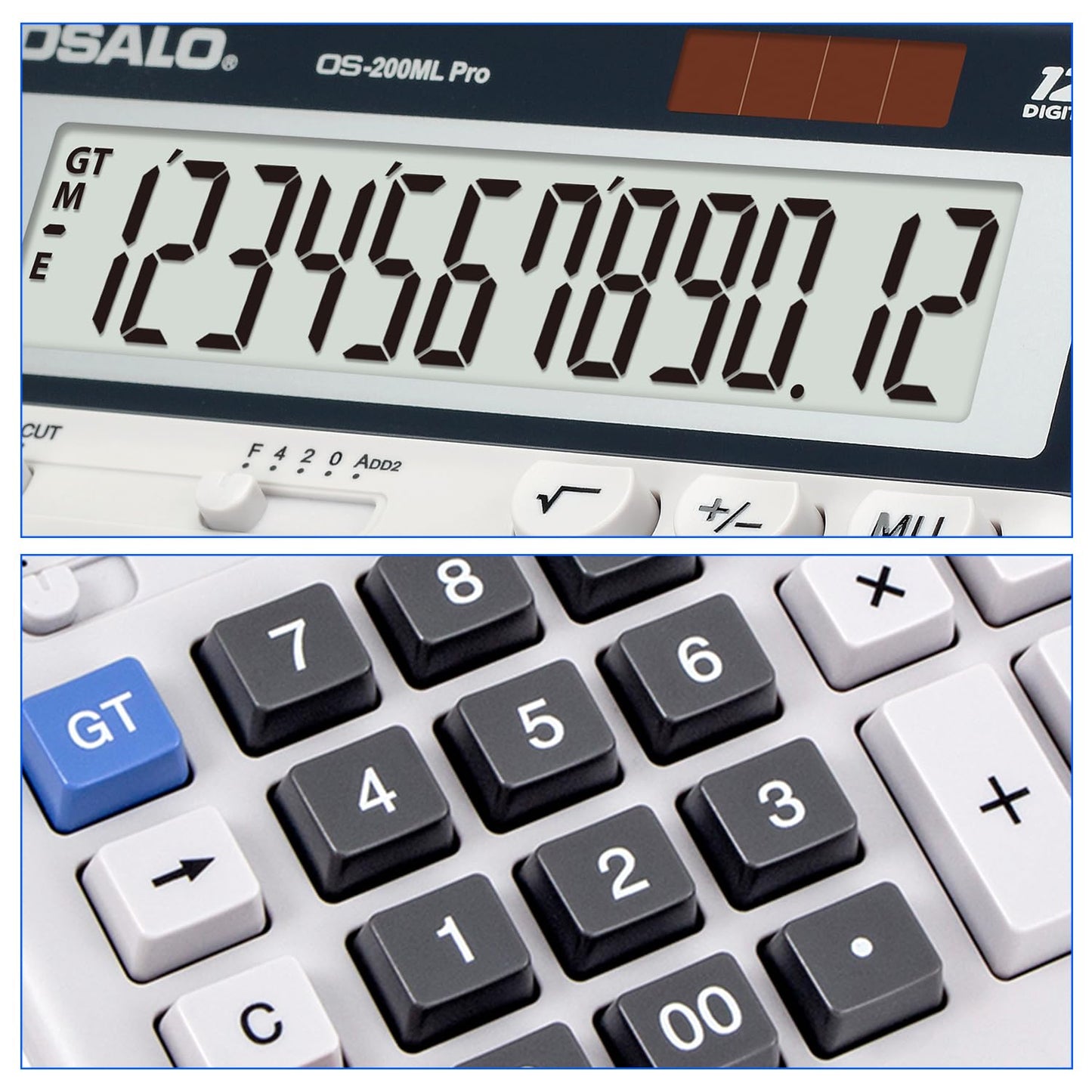 Calculadora Pendancy Negra Elegante con Pantalla LCD Grande y Botones Grandes