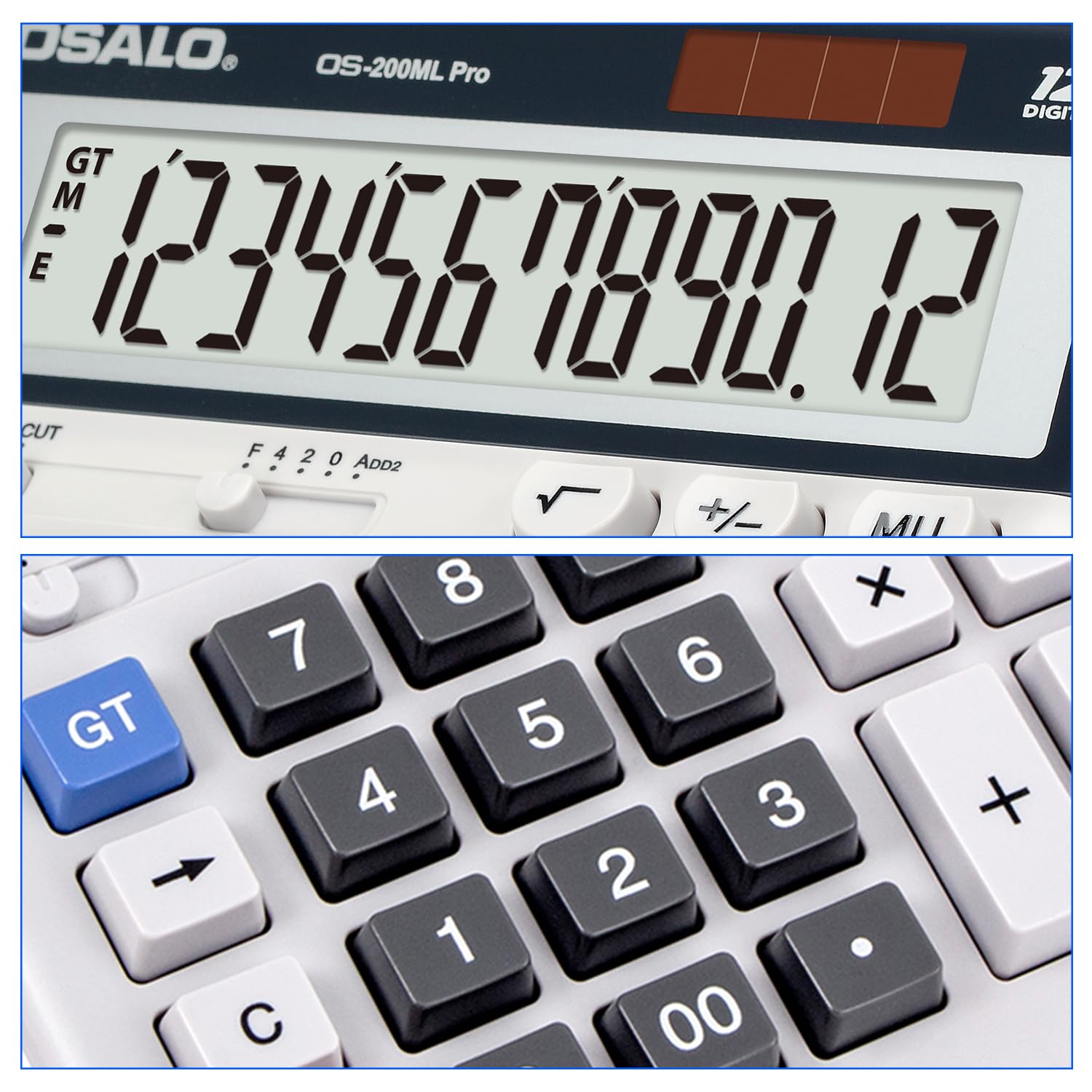 Calculadora Pendancy Negra Elegante con Pantalla LCD Grande y Botones Grandes