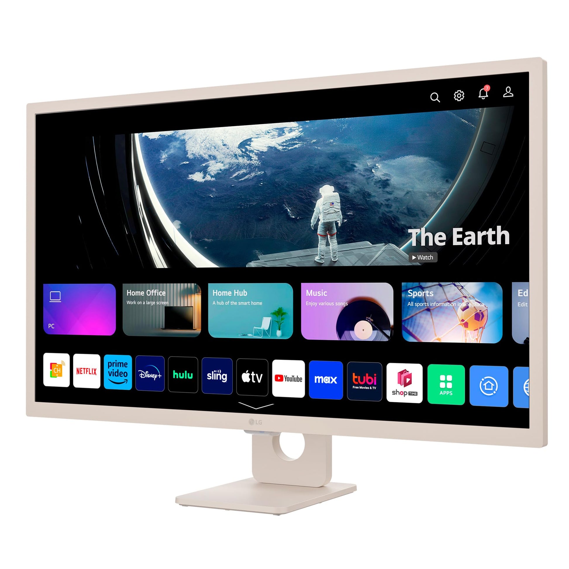 LG MyView 32SR50F-W, Smart Monitor 32" IPS Full HD (1920 x 1080), webOS 23, 100 Hz Uso de Home Office, IA Concierge, Bocinas estéreo de 5W x2, Panel de Inicio ThinQ, Diseño - Blanco