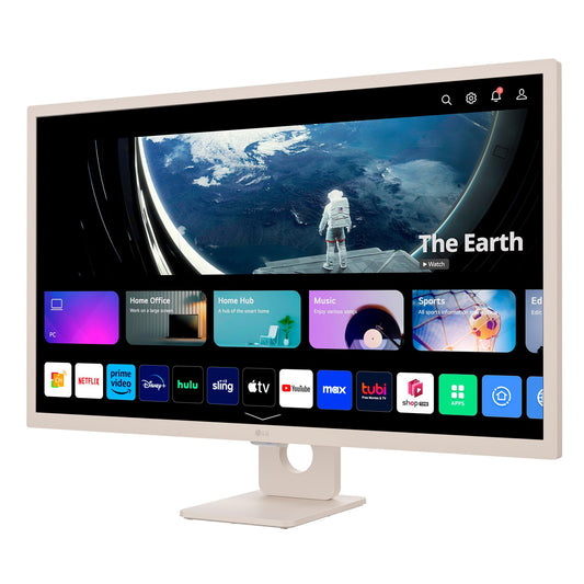 LG MyView 32SR50F-W, Smart Monitor 32" IPS Full HD (1920 x 1080), webOS 23, 100 Hz Uso de Home Office, IA Concierge, Bocinas estéreo de 5W x2, Panel de Inicio ThinQ, Diseño - Blanco