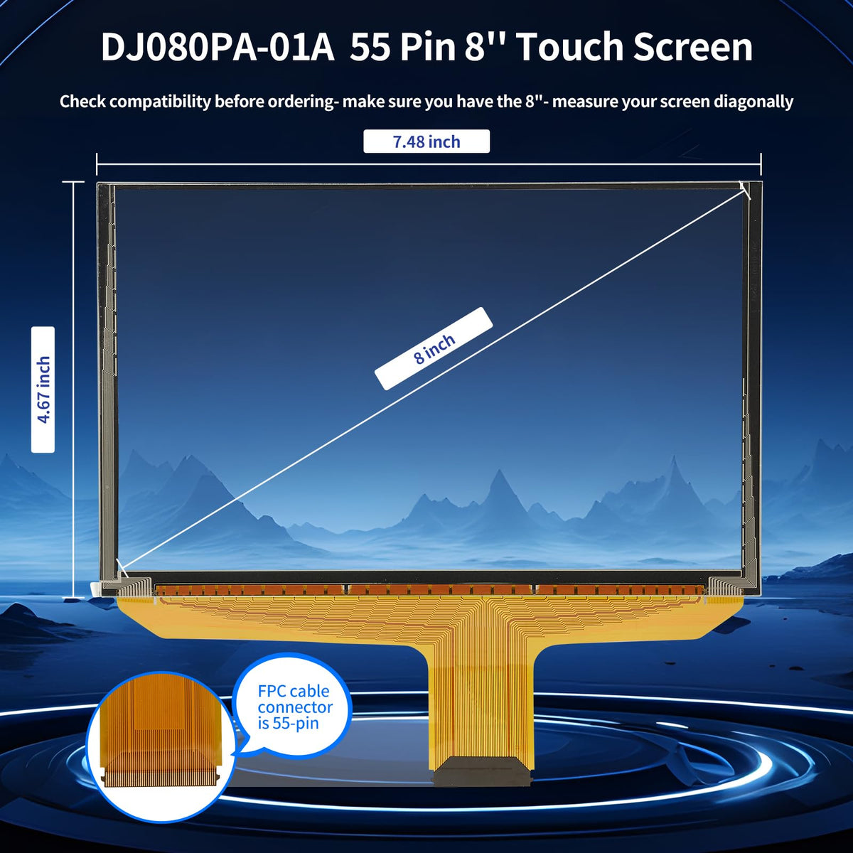 Pantalla de Reemplazo RESNAVSCREN DJ080PA-01A Gmc Sierra Yukon Canyon Acadia 2014-2018 Chevy Silverado Tahoe Suburban Colorado Mylink Radio táctil digitalizador