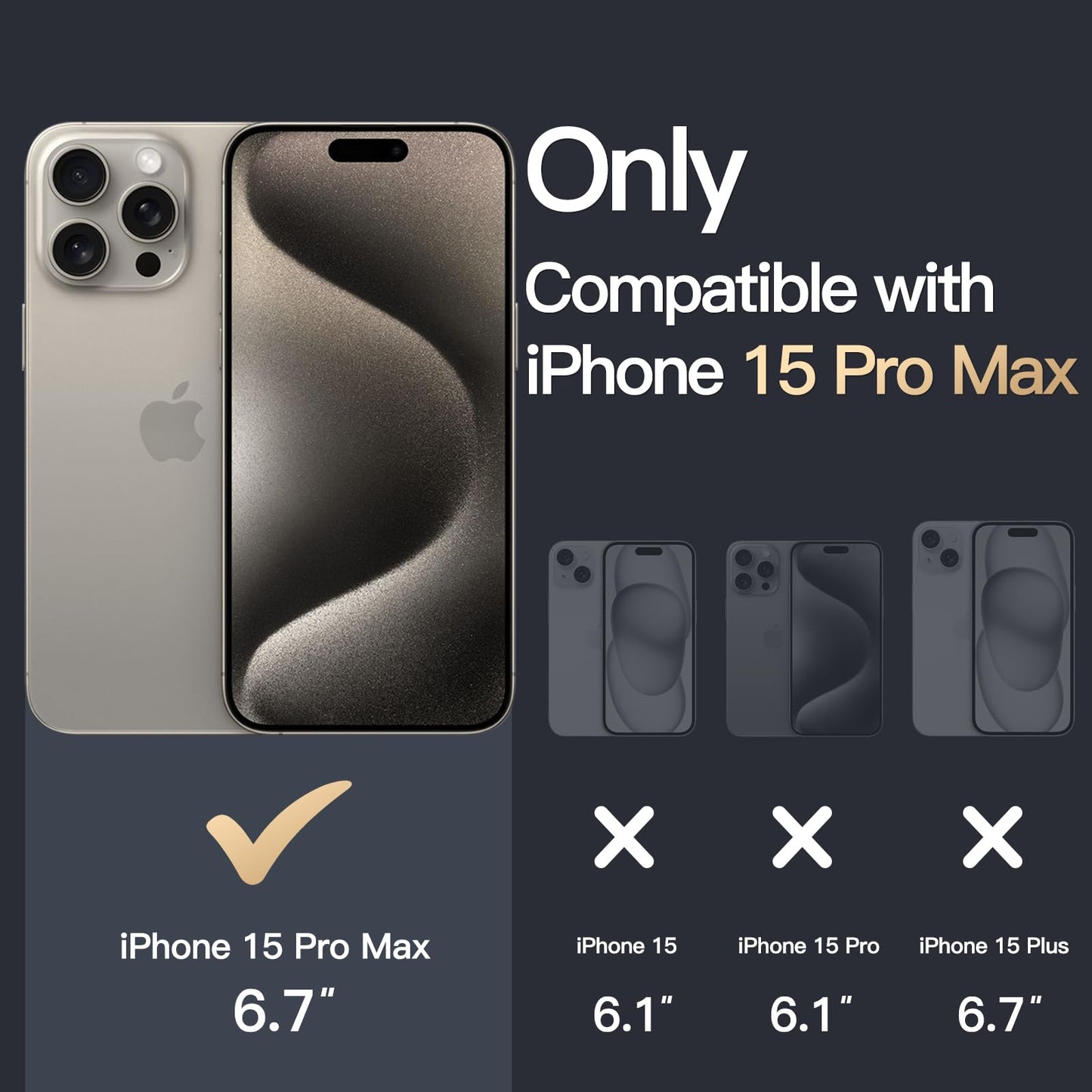 JETech Funda Magnética para iPhone 15 Pro MAX 6.7 Pulgadas, Compatible con MagSafe Carga Inalámbrica, Carcasa Antigolpes, Parte Trasera Transparente Anti-Arañazos (Transparente)