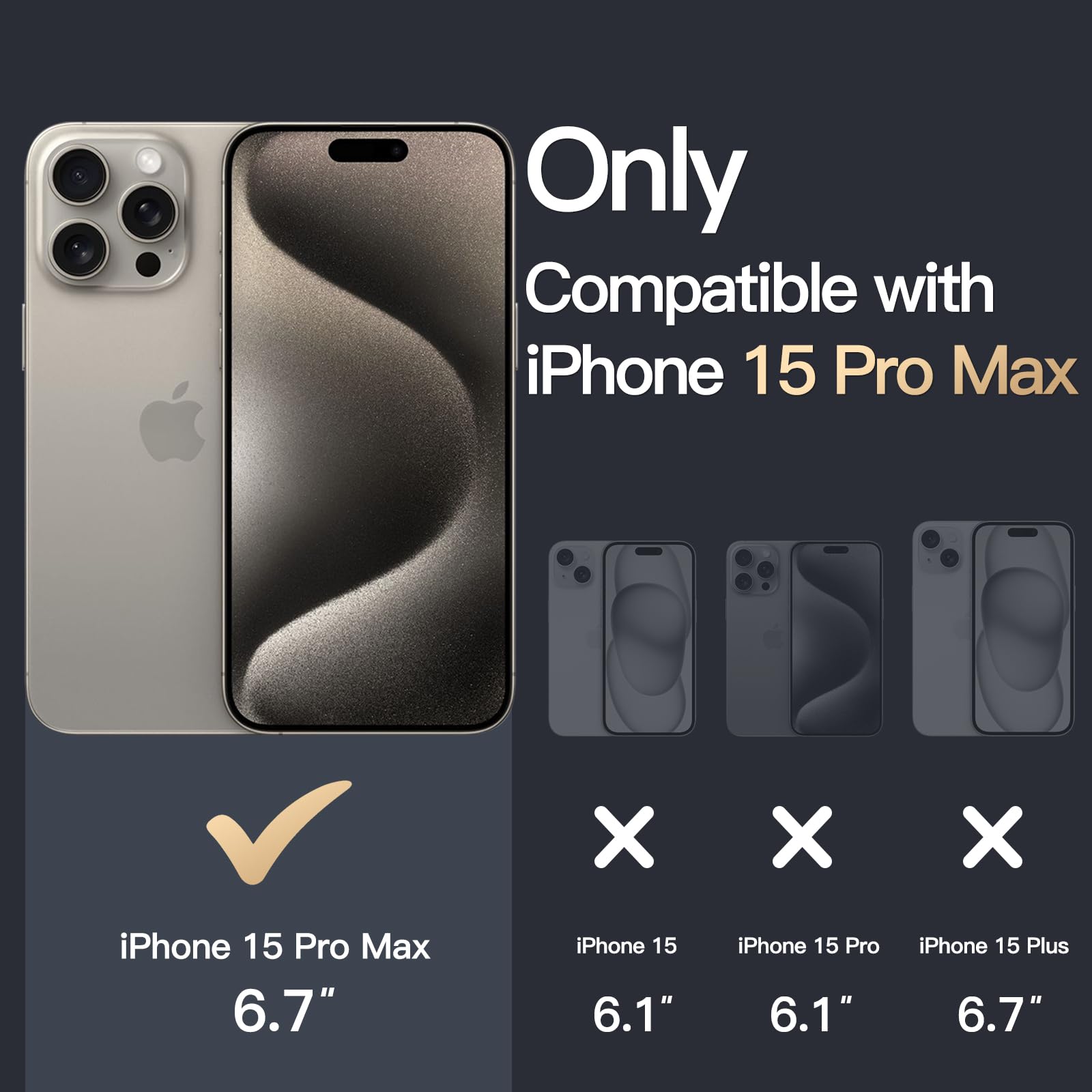 JETech Funda Magnética para iPhone 15 Pro MAX 6.7 Pulgadas, Compatible con MagSafe Carga Inalámbrica, Carcasa Antigolpes, Parte Trasera Transparente Anti-Arañazos (Transparente)