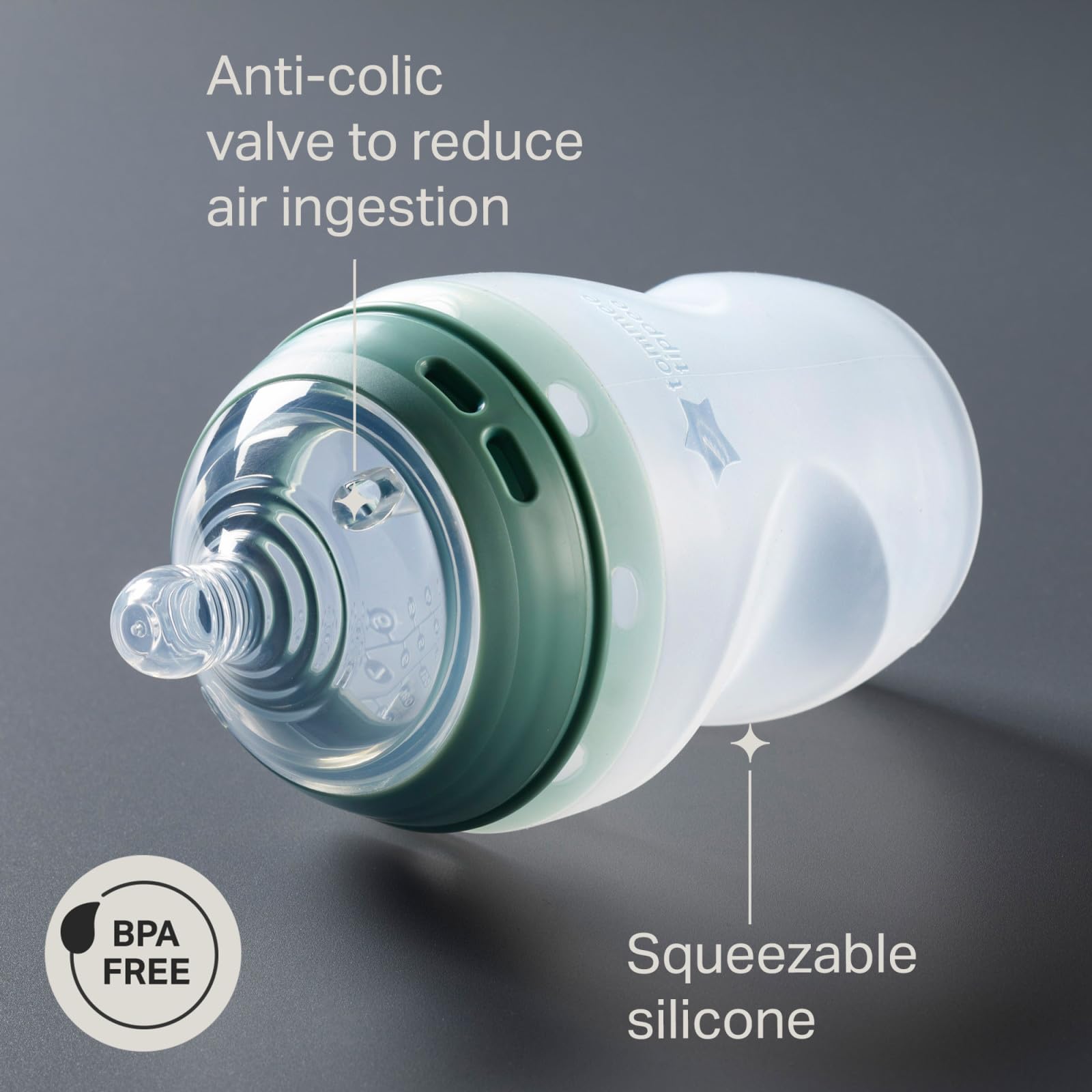 Biberones Tommee Tippee Rosa y Morado Anticólicos de Silicona para Recién Nacido