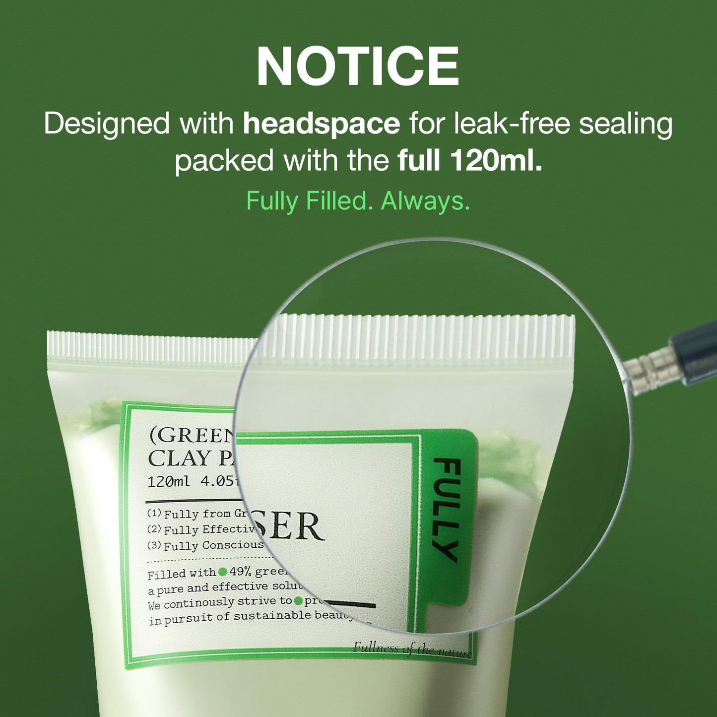 BSVI FULLY Green Tomato Clay Mask Cleanser, Pore Purifying with 49% Green Tomato Extract, Sebum & Clogged Pore Care, Exfoliation, Fragrance-Free, Vegan & Dermatologically Tested, 4.05 fl.oz