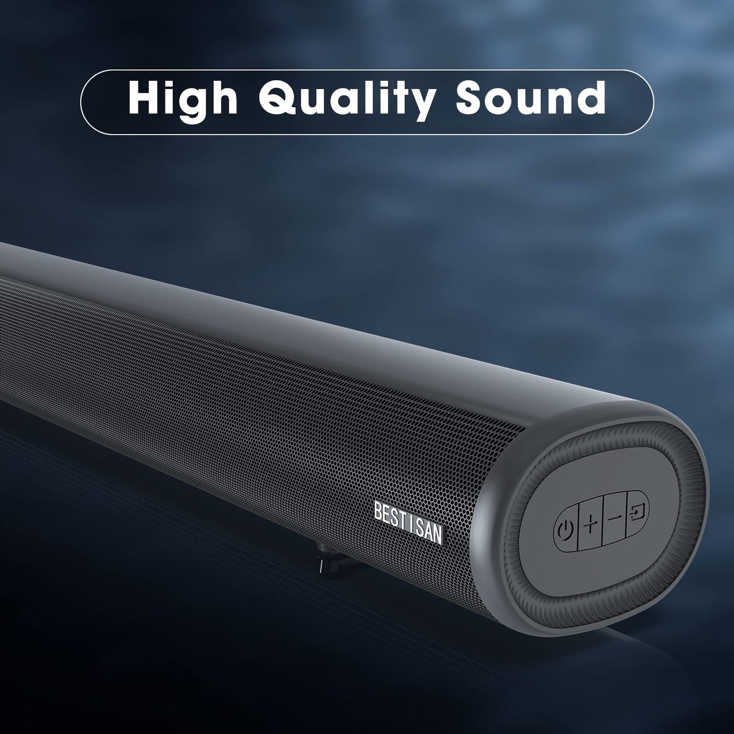 BESTISAN Barras de sonido para TV, con cable e inalámbrico, Bluetooth 5.0, barra de sonido de 34 pulgadas, barra de sonido para cine en casa, conexión HDMI-ARC/óptica/coaxial/AUX/USB/Bluetooth,