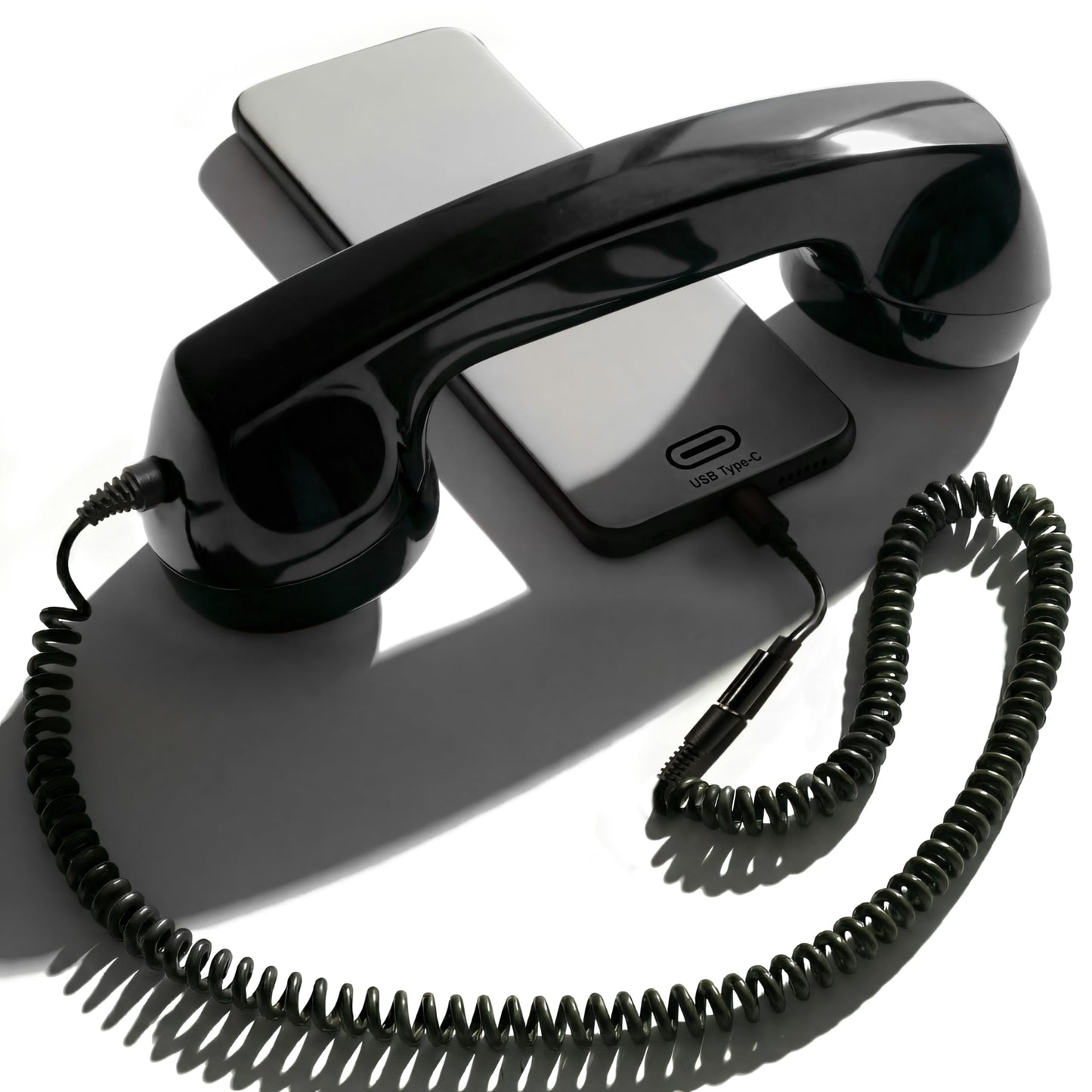 Opis Technology 60s micro: auriculares retro para iPhone, Galaxy, Huawei y smartphones modernos (negro)